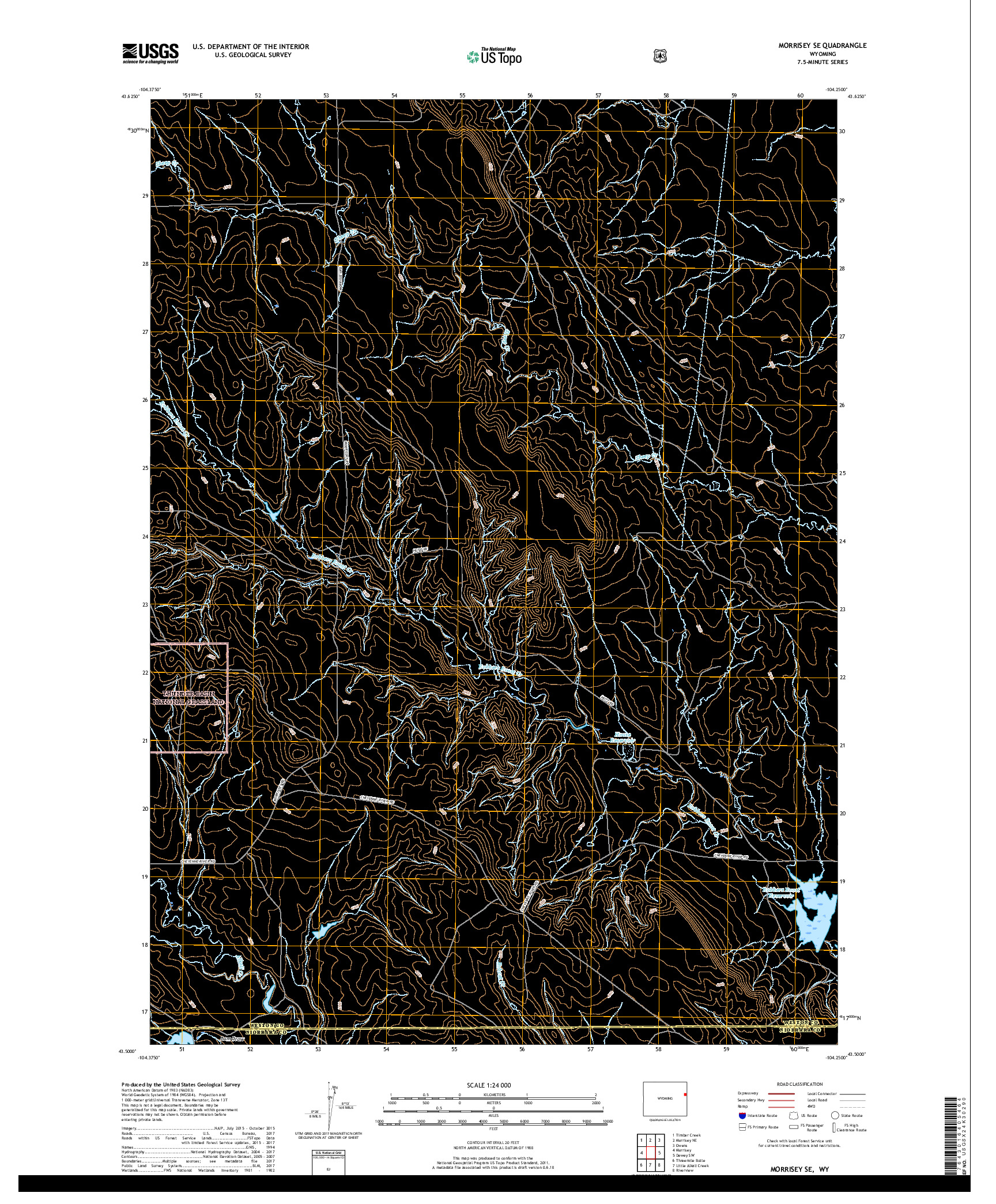 USGS US TOPO 7.5-MINUTE MAP FOR MORRISEY SE, WY 2017