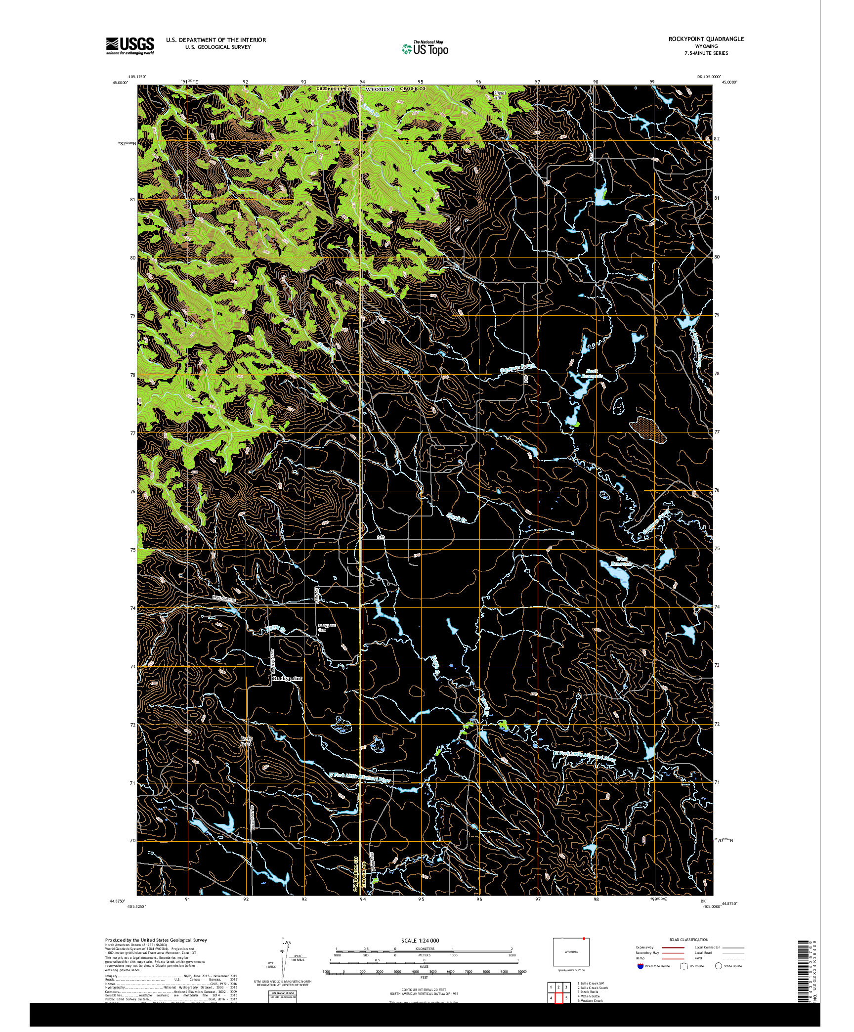 USGS US TOPO 7.5-MINUTE MAP FOR ROCKYPOINT, WY 2017