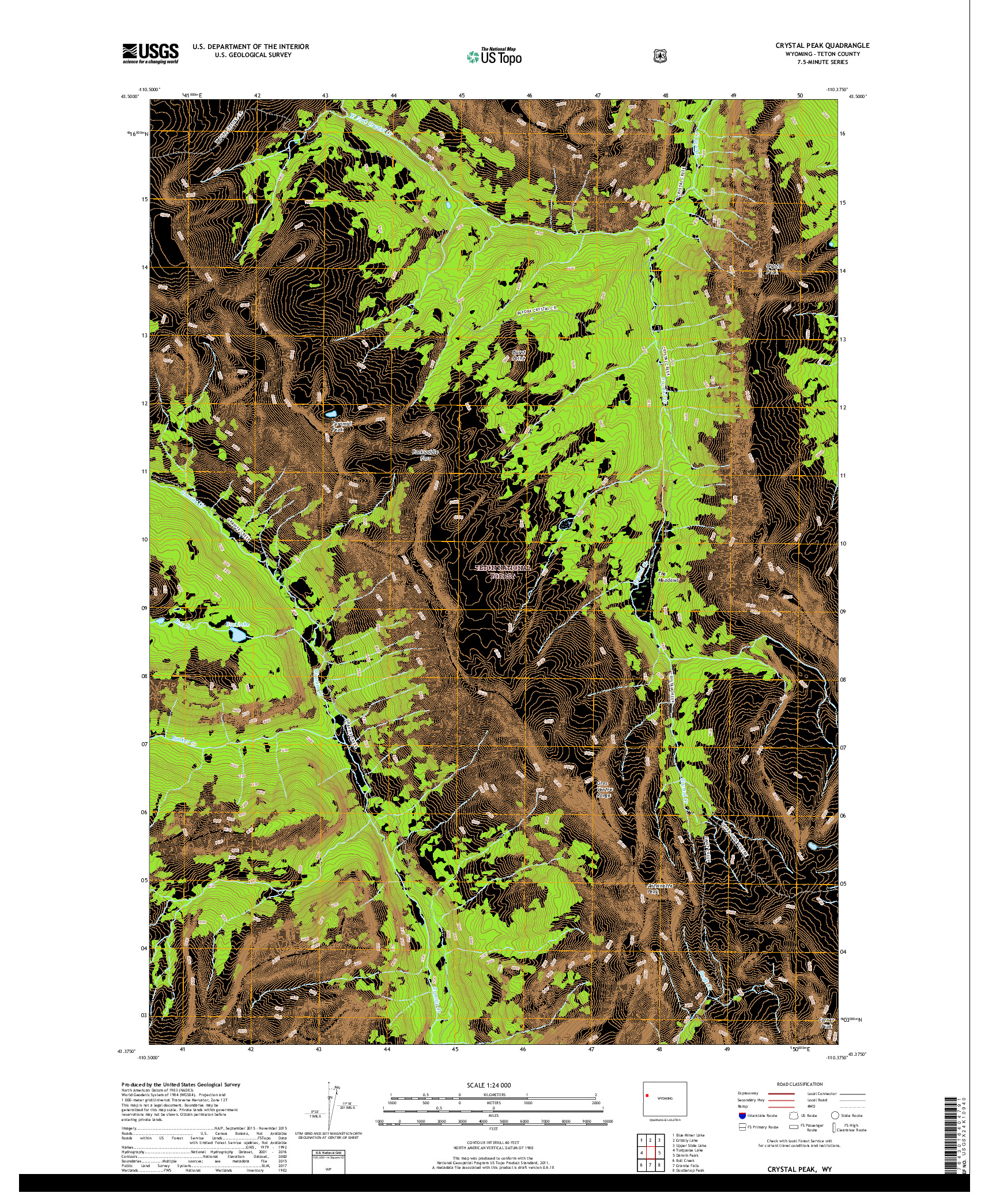 USGS US TOPO 7.5-MINUTE MAP FOR CRYSTAL PEAK, WY 2017