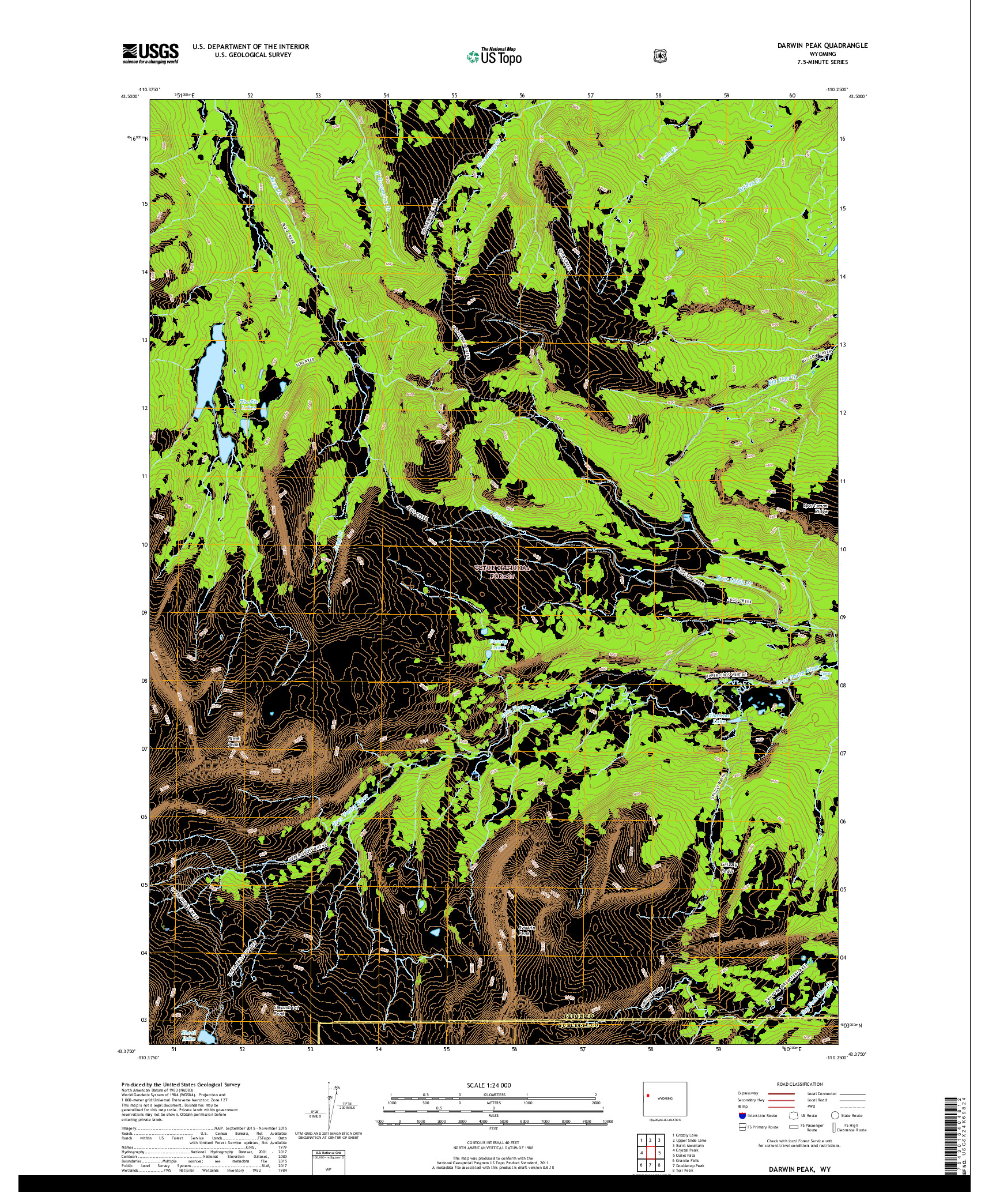 USGS US TOPO 7.5-MINUTE MAP FOR DARWIN PEAK, WY 2017