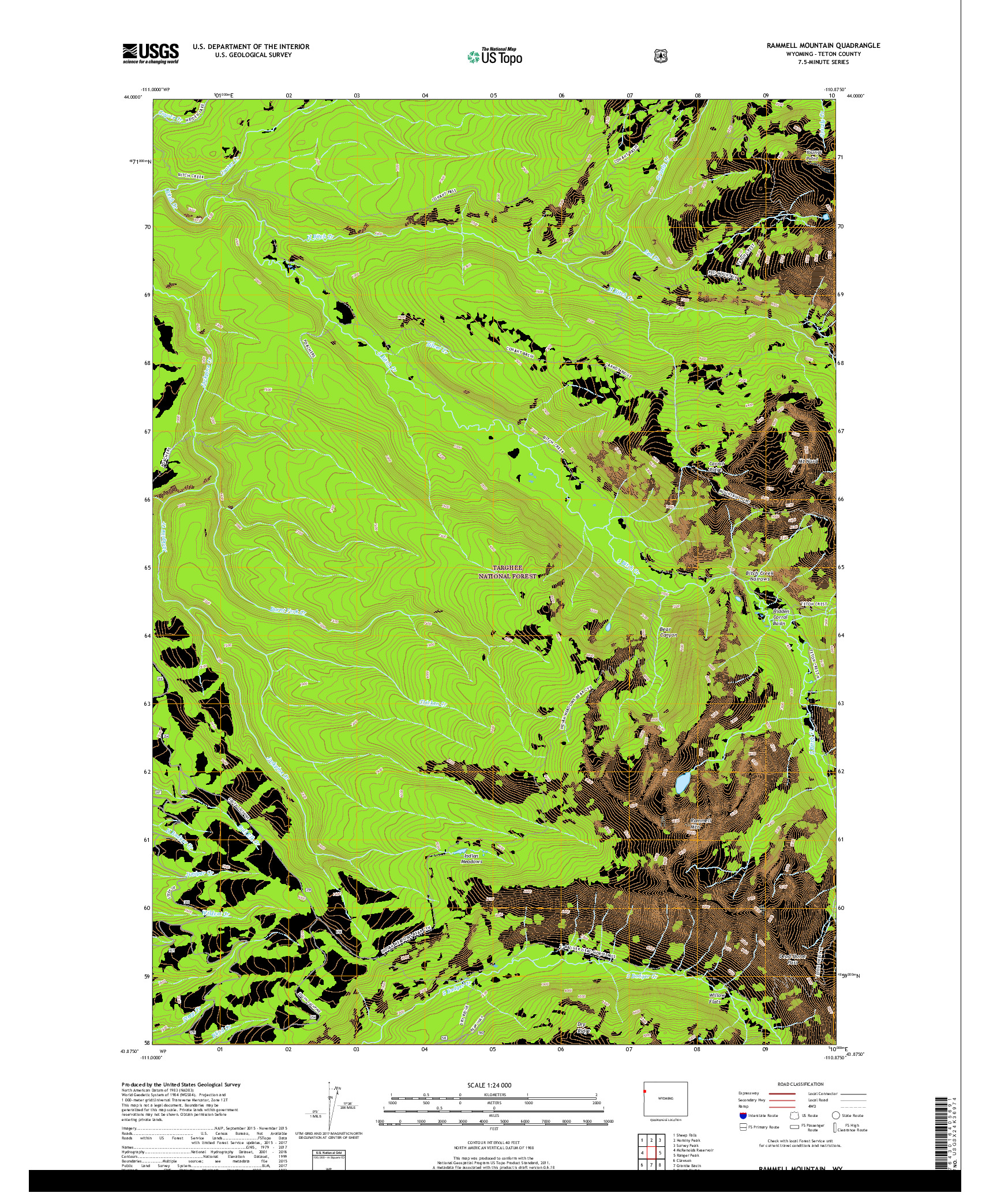 USGS US TOPO 7.5-MINUTE MAP FOR RAMMELL MOUNTAIN, WY 2017