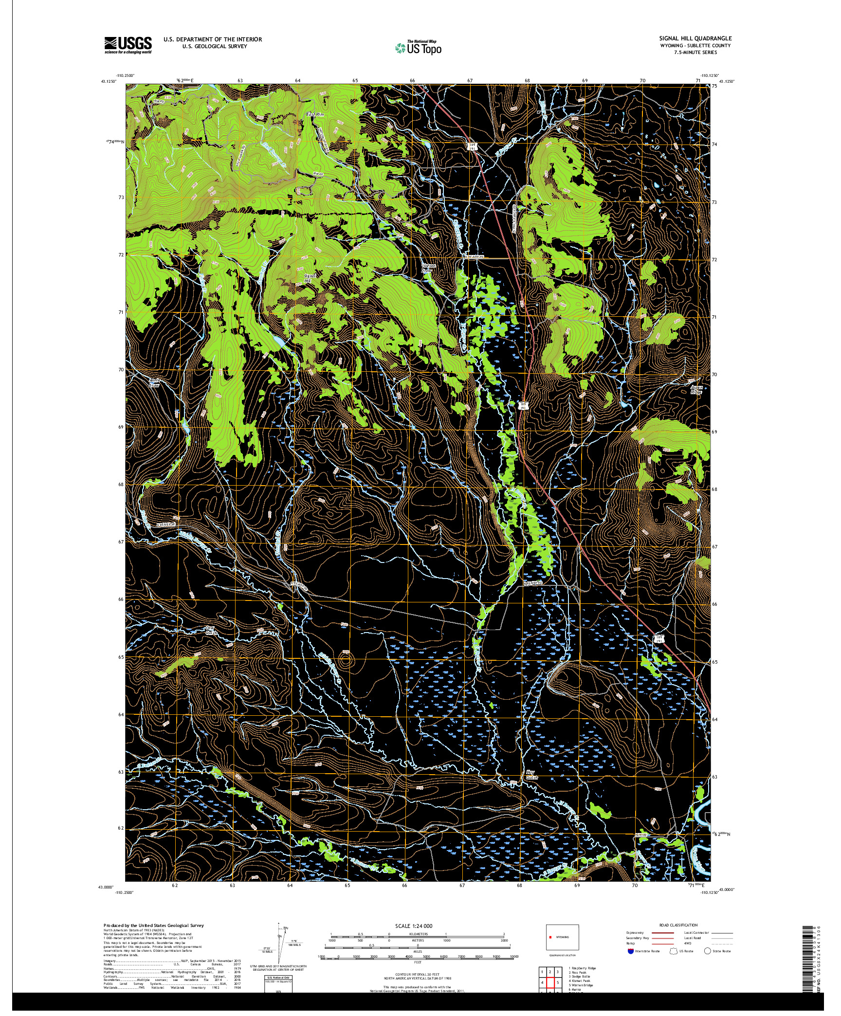 USGS US TOPO 7.5-MINUTE MAP FOR SIGNAL HILL, WY 2017