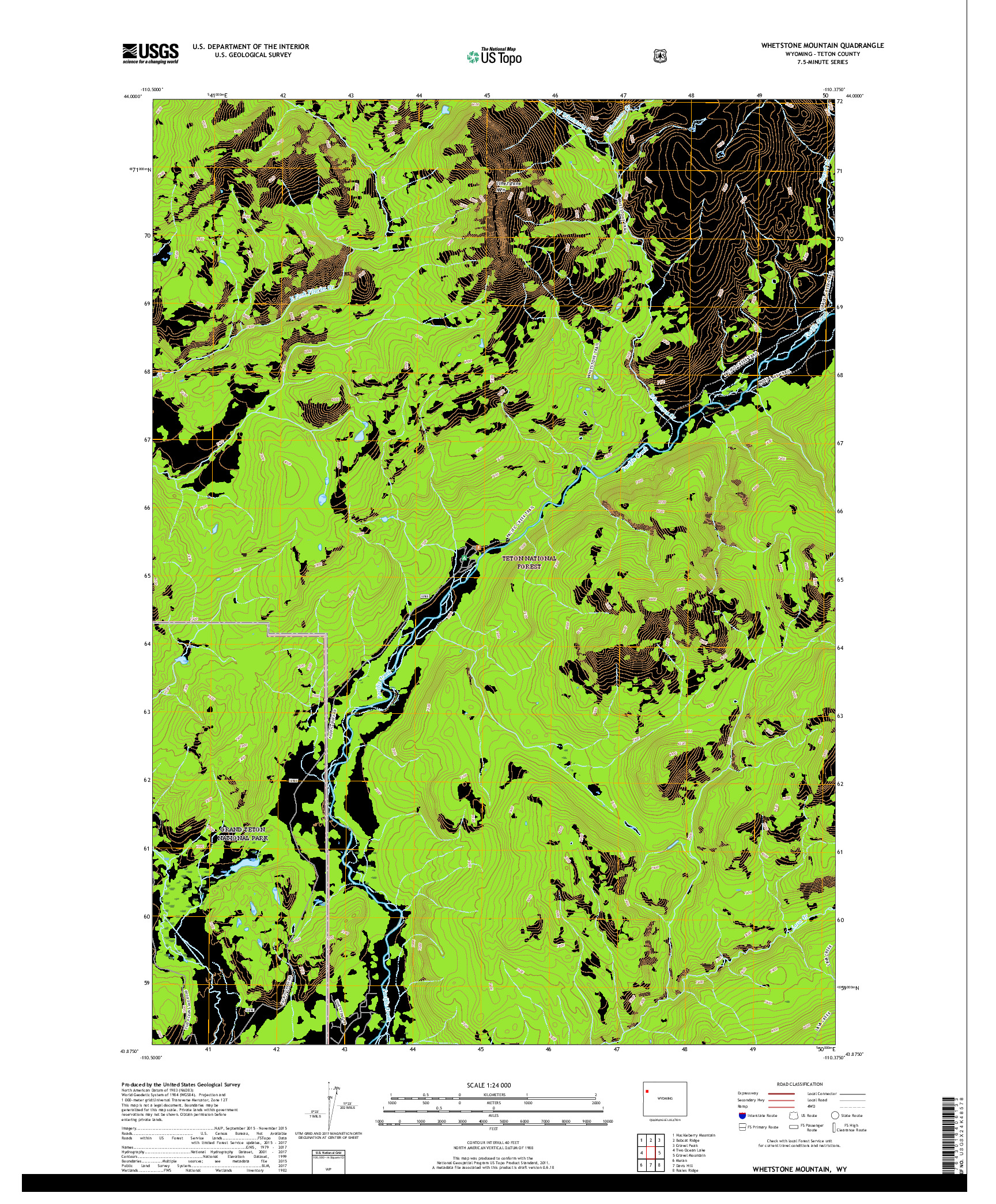 USGS US TOPO 7.5-MINUTE MAP FOR WHETSTONE MOUNTAIN, WY 2017