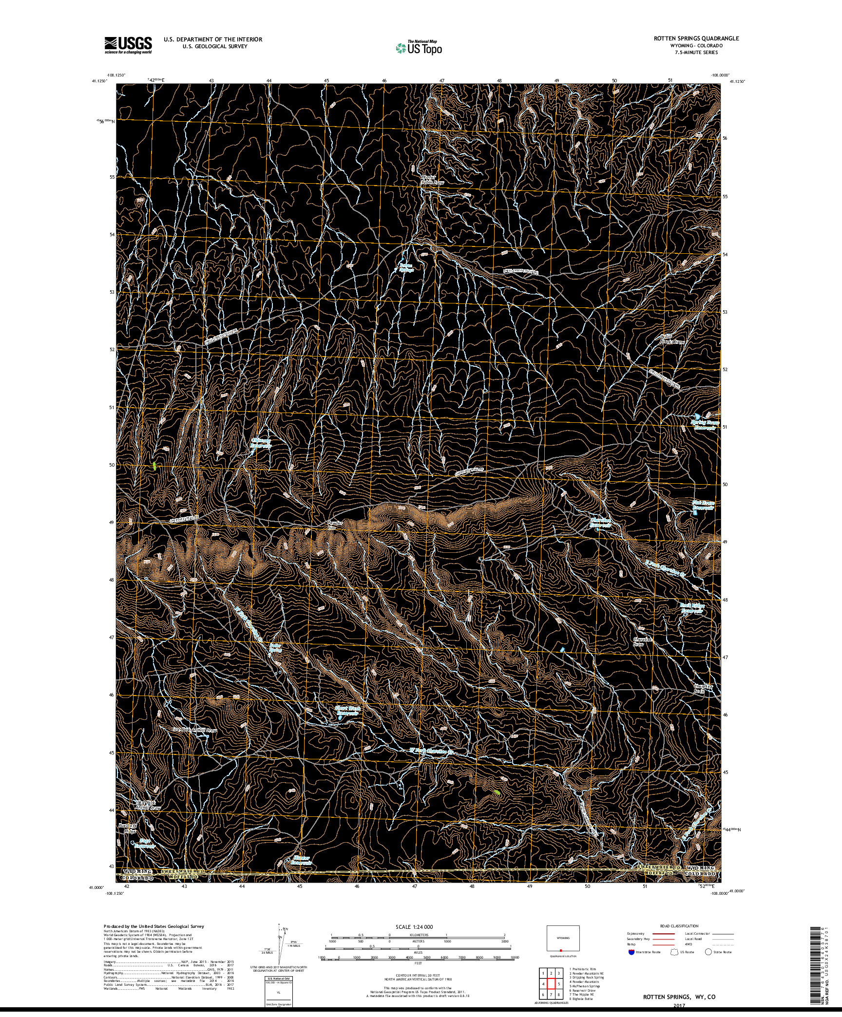 USGS US TOPO 7.5-MINUTE MAP FOR ROTTEN SPRINGS, WY,CO 2017