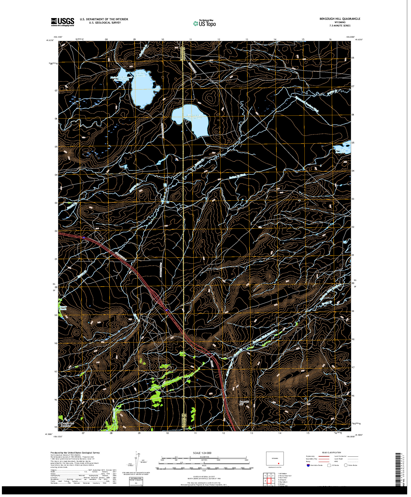 USGS US TOPO 7.5-MINUTE MAP FOR BENGOUGH HILL, WY 2017