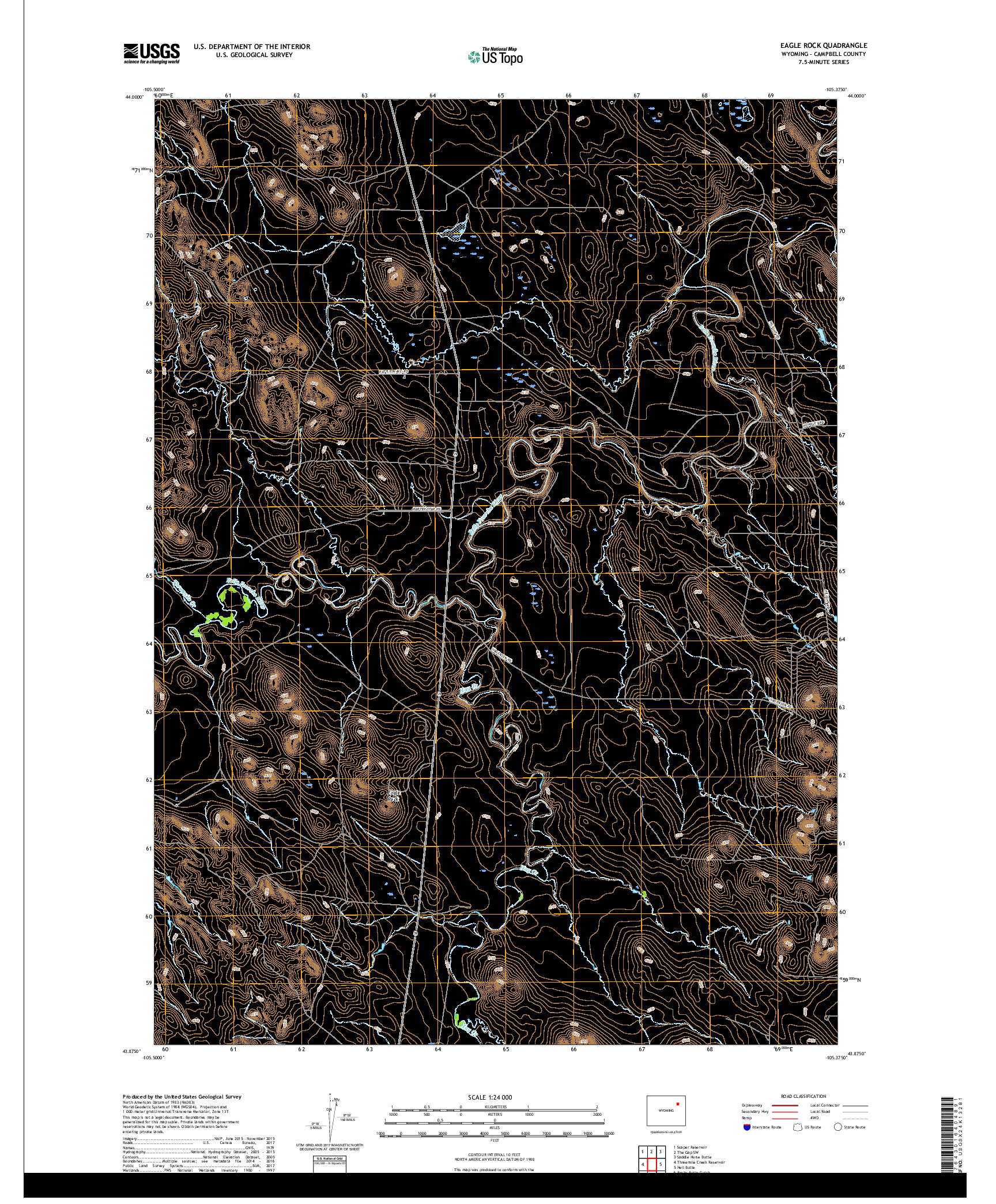 USGS US TOPO 7.5-MINUTE MAP FOR EAGLE ROCK, WY 2017