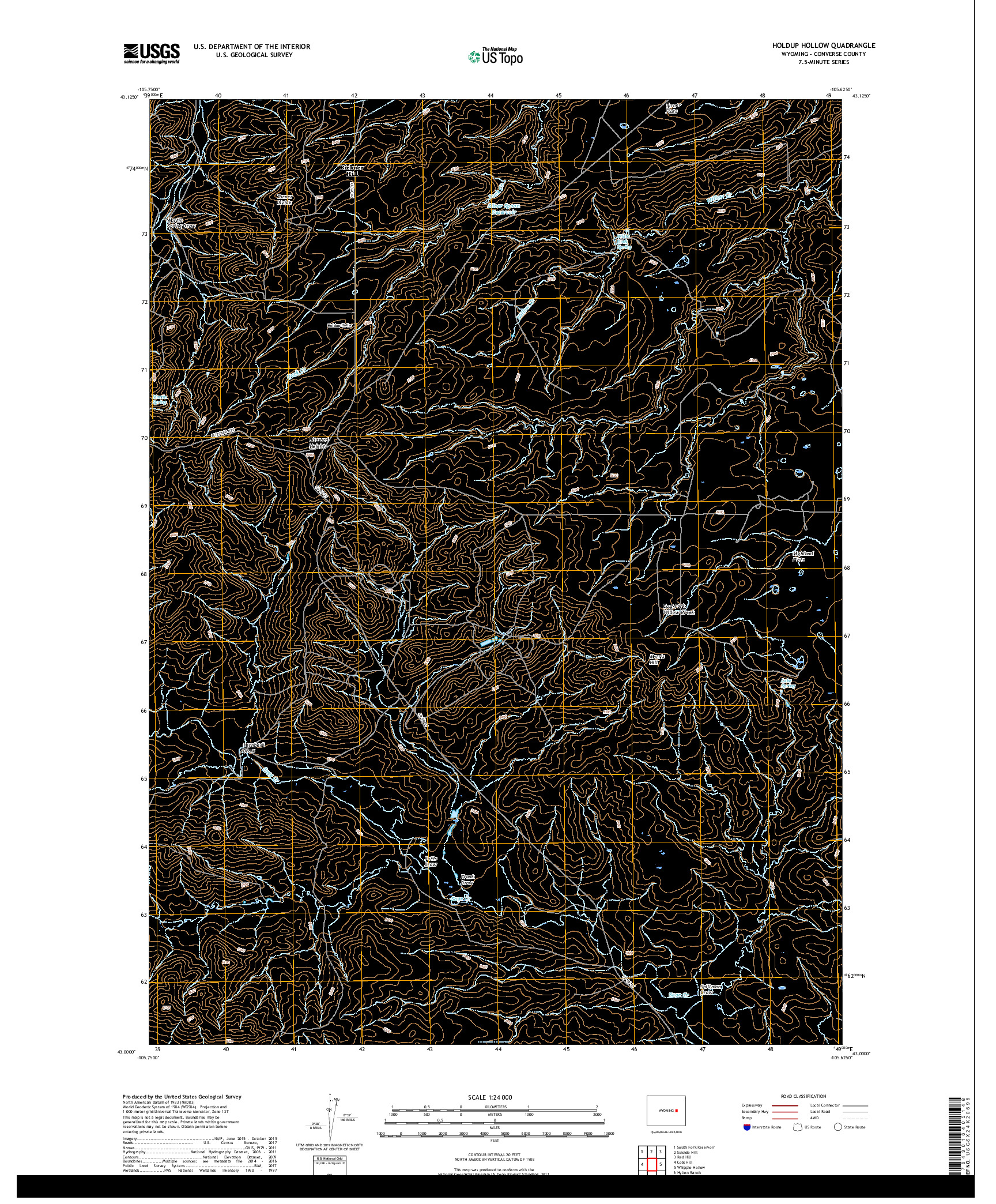 USGS US TOPO 7.5-MINUTE MAP FOR HOLDUP HOLLOW, WY 2017