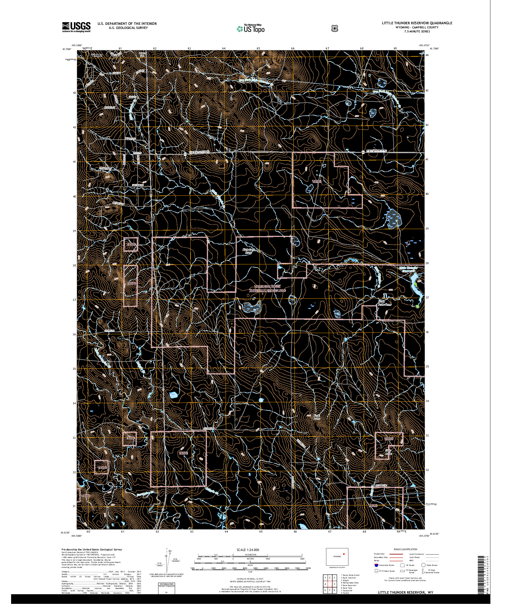 USGS US TOPO 7.5-MINUTE MAP FOR LITTLE THUNDER RESERVOIR, WY 2017