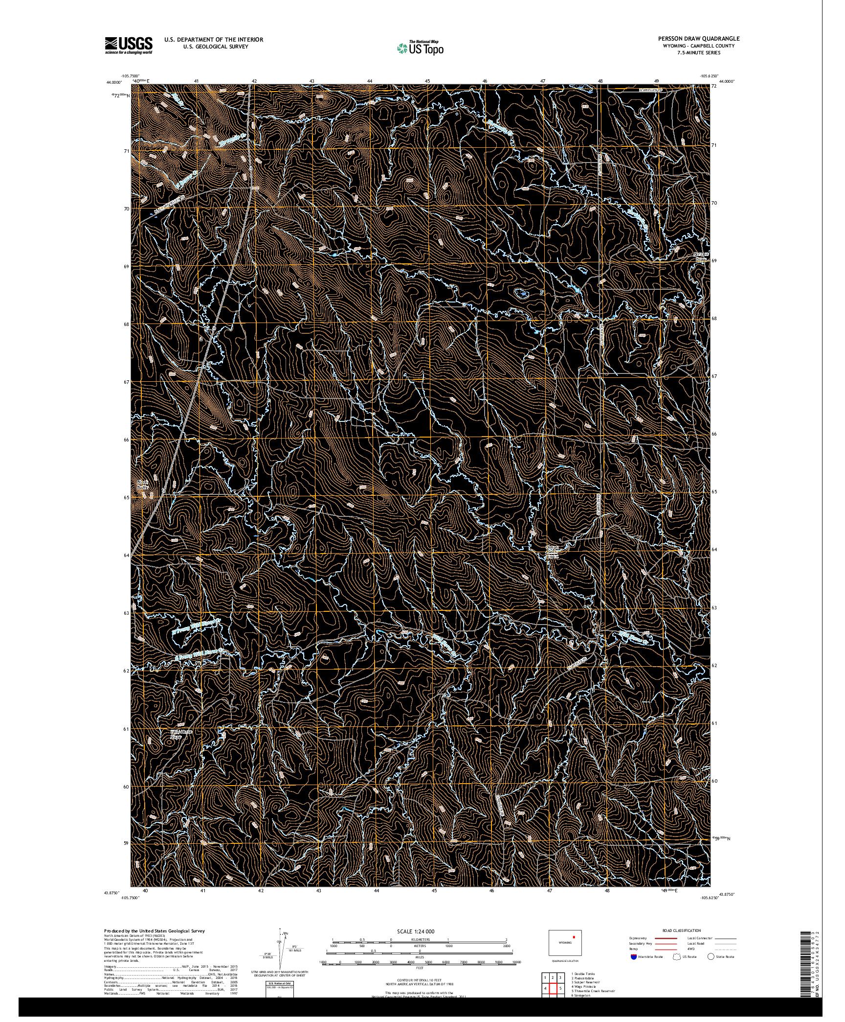 USGS US TOPO 7.5-MINUTE MAP FOR PERSSON DRAW, WY 2017