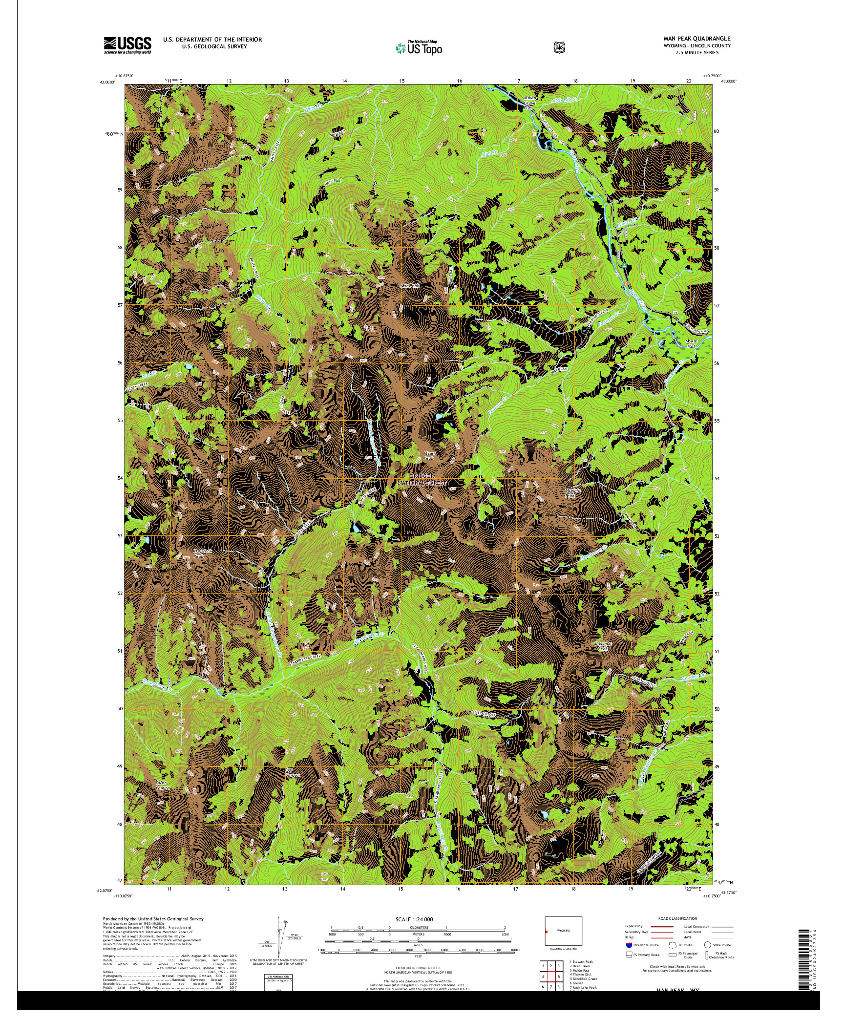 USGS US TOPO 7.5-MINUTE MAP FOR MAN PEAK, WY 2017