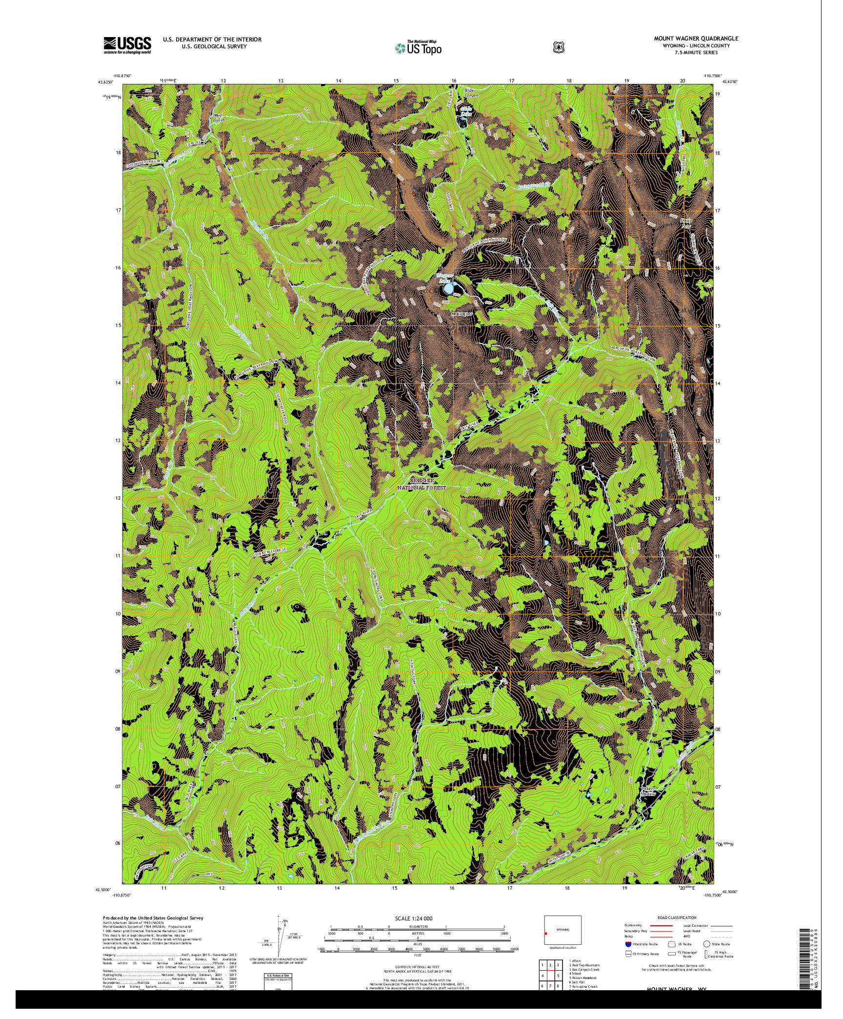 USGS US TOPO 7.5-MINUTE MAP FOR MOUNT WAGNER, WY 2017