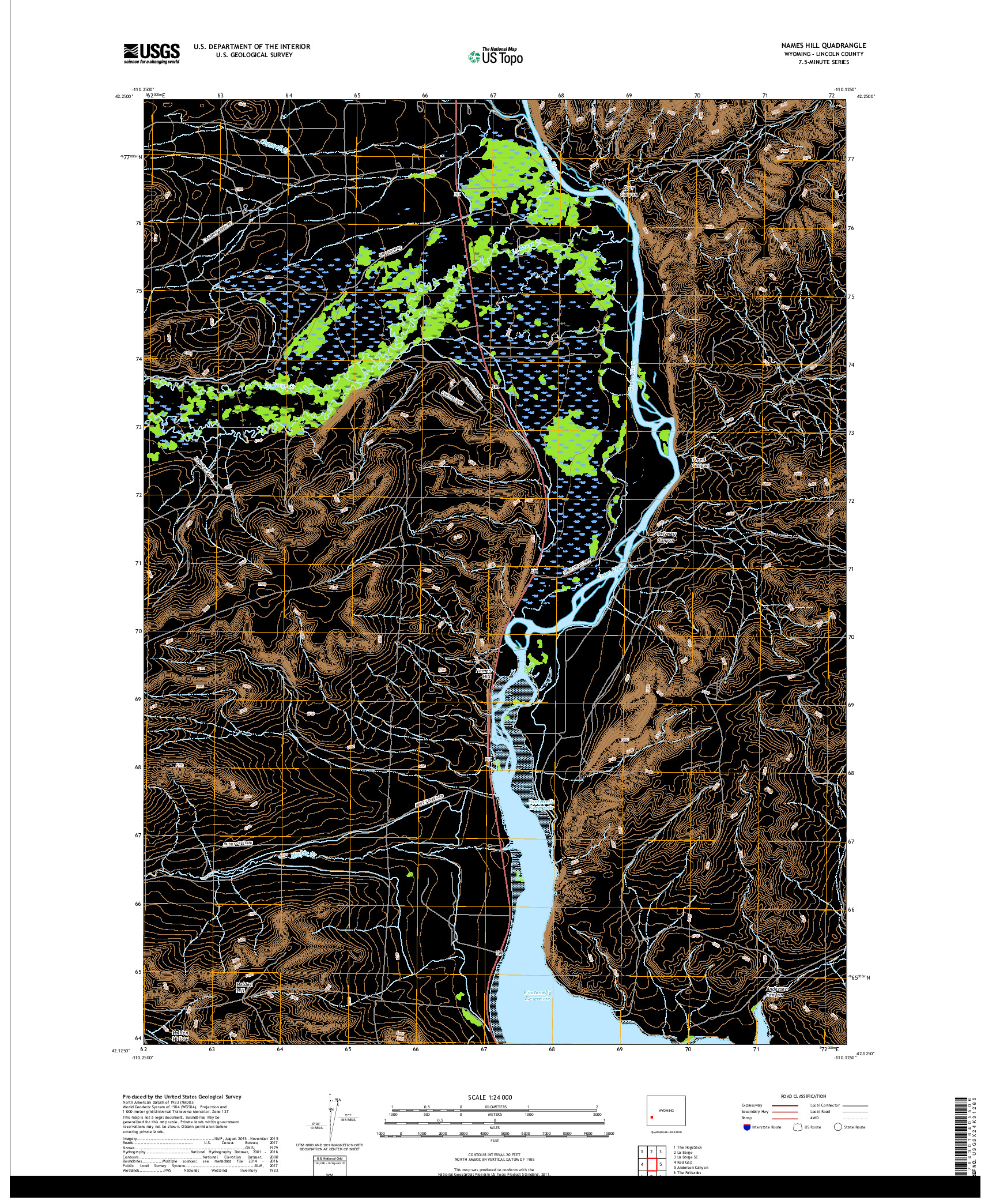 USGS US TOPO 7.5-MINUTE MAP FOR NAMES HILL, WY 2017
