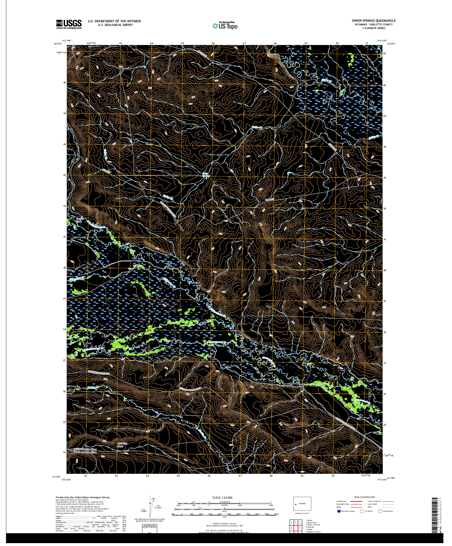 USGS US TOPO 7.5-MINUTE MAP FOR ONION SPRINGS, WY 2017