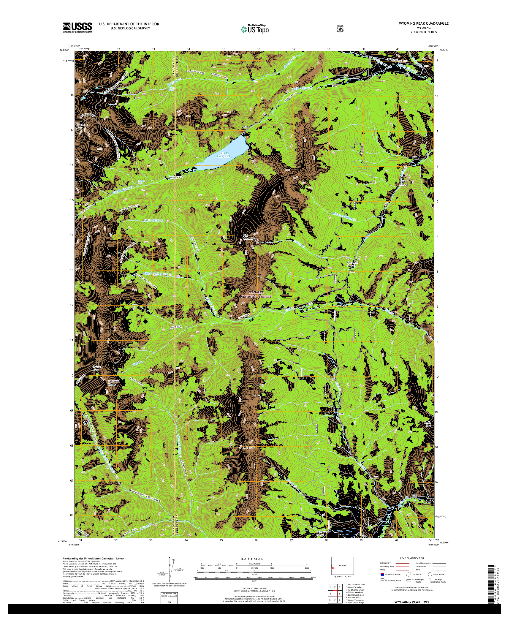 USGS US TOPO 7.5-MINUTE MAP FOR WYOMING PEAK, WY 2017