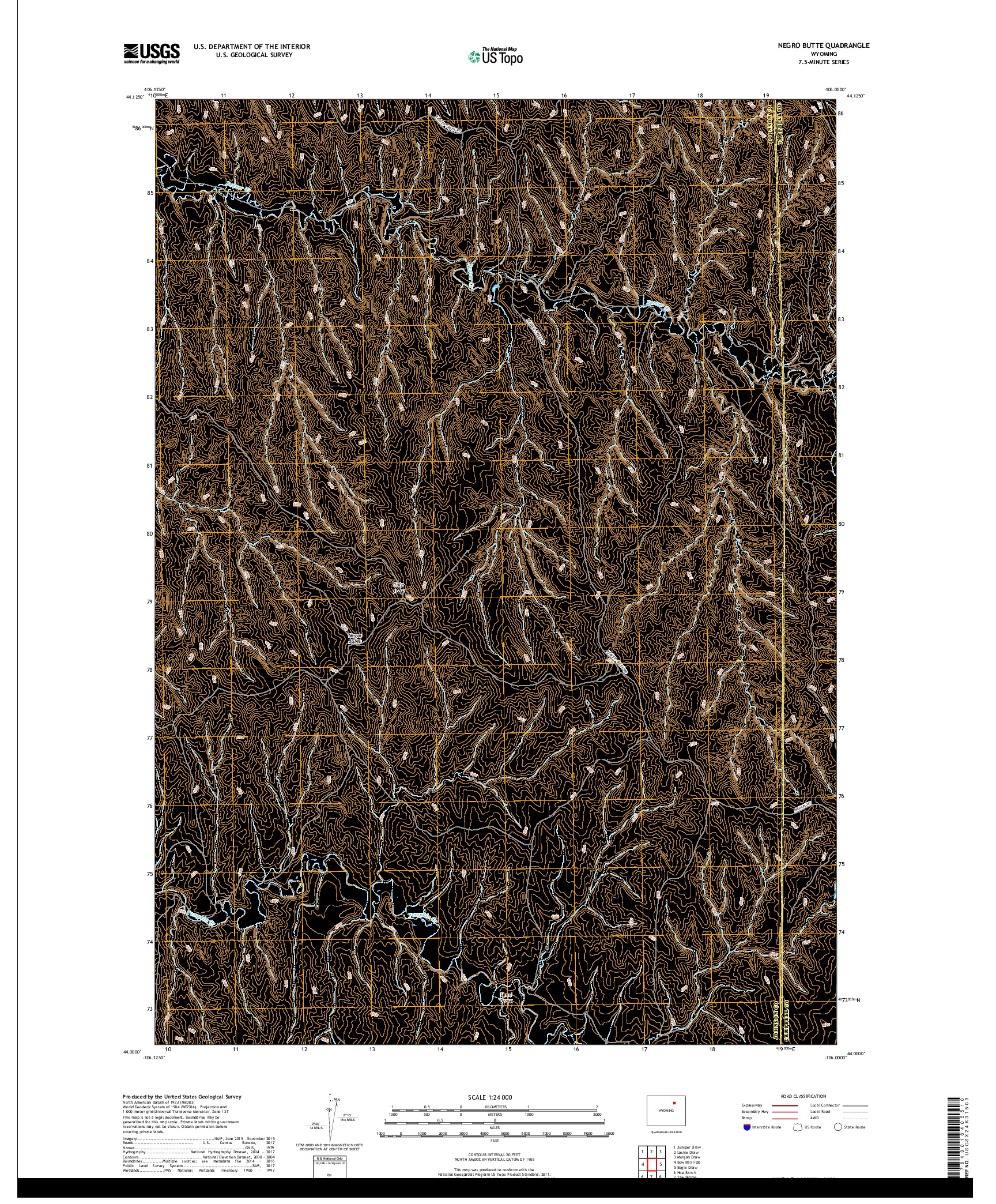 USGS US TOPO 7.5-MINUTE MAP FOR NEGRO BUTTE, WY 2017