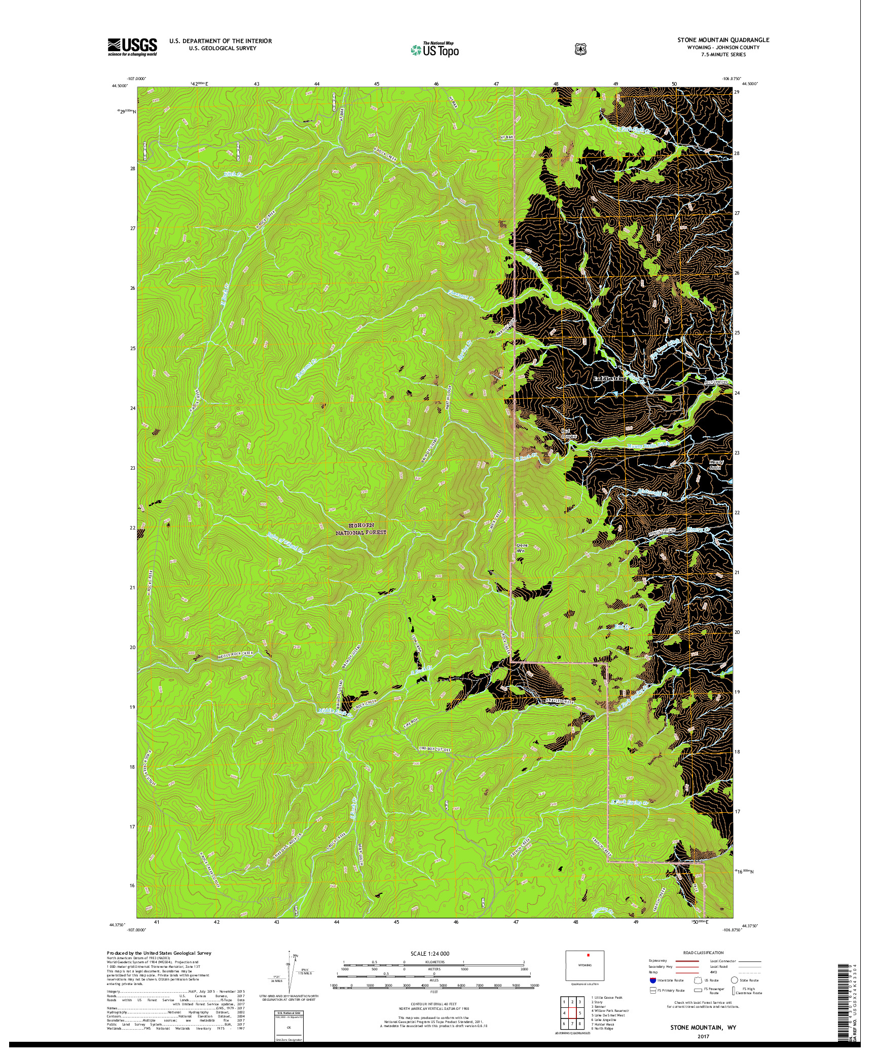 USGS US TOPO 7.5-MINUTE MAP FOR STONE MOUNTAIN, WY 2017