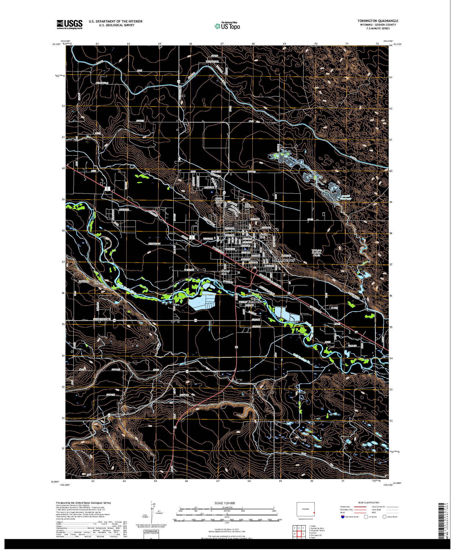 USGS US TOPO 7.5-MINUTE MAP FOR TORRINGTON, WY 2017