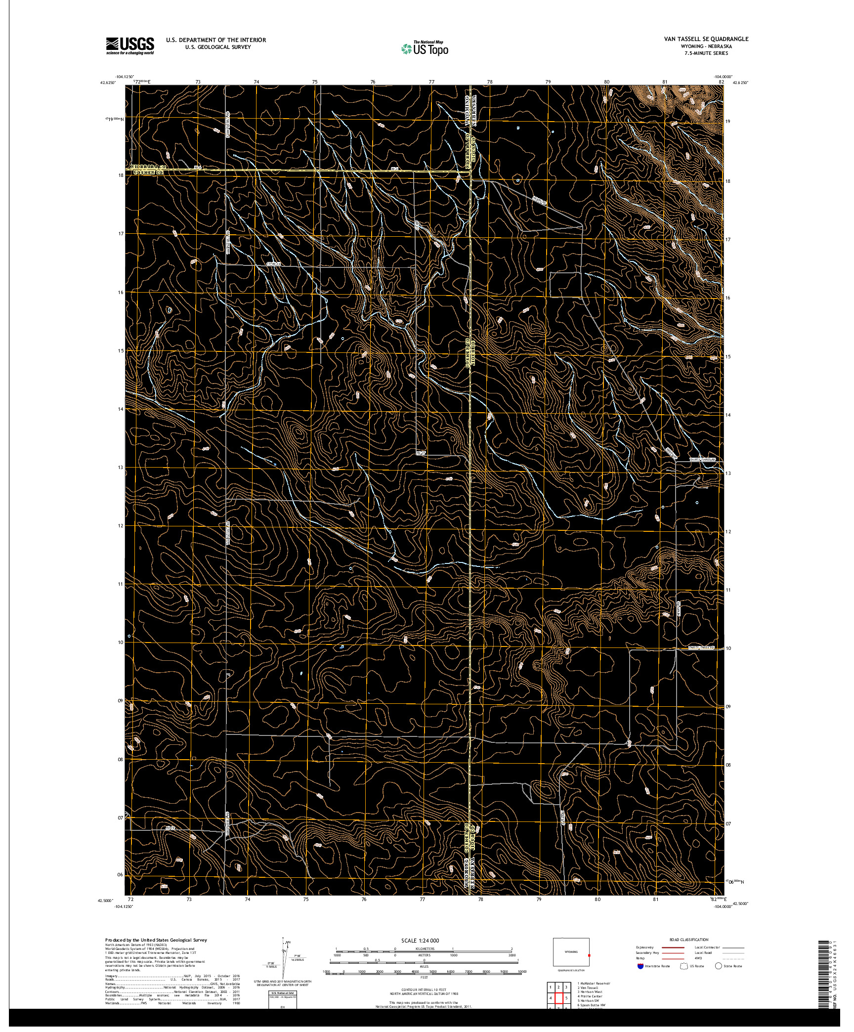 USGS US TOPO 7.5-MINUTE MAP FOR VAN TASSELL SE, WY,NE 2017