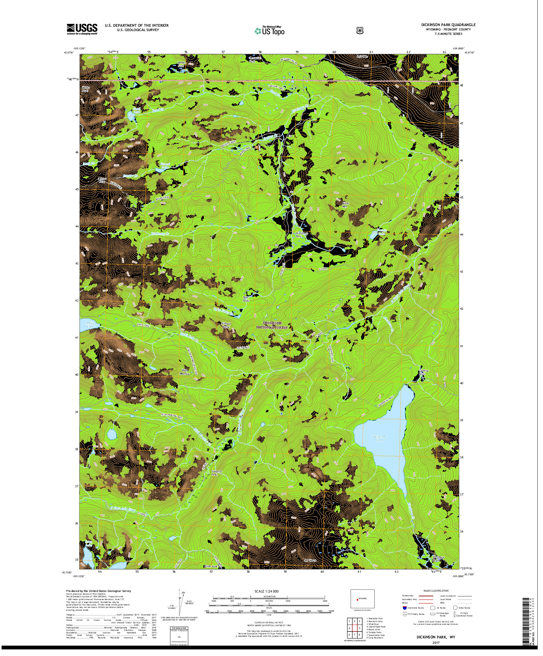 USGS US TOPO 7.5-MINUTE MAP FOR DICKINSON PARK, WY 2017