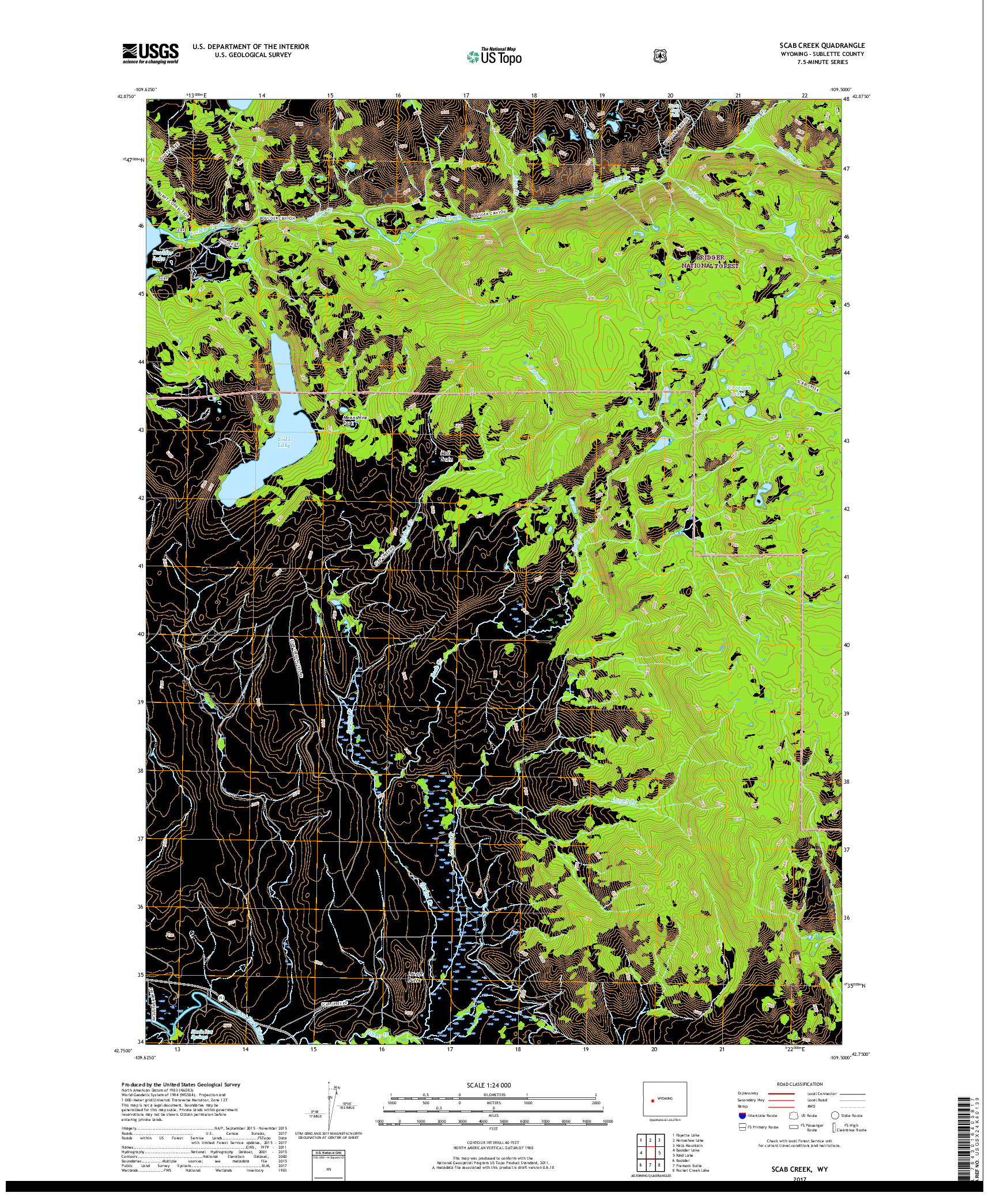 USGS US TOPO 7.5-MINUTE MAP FOR SCAB CREEK, WY 2017