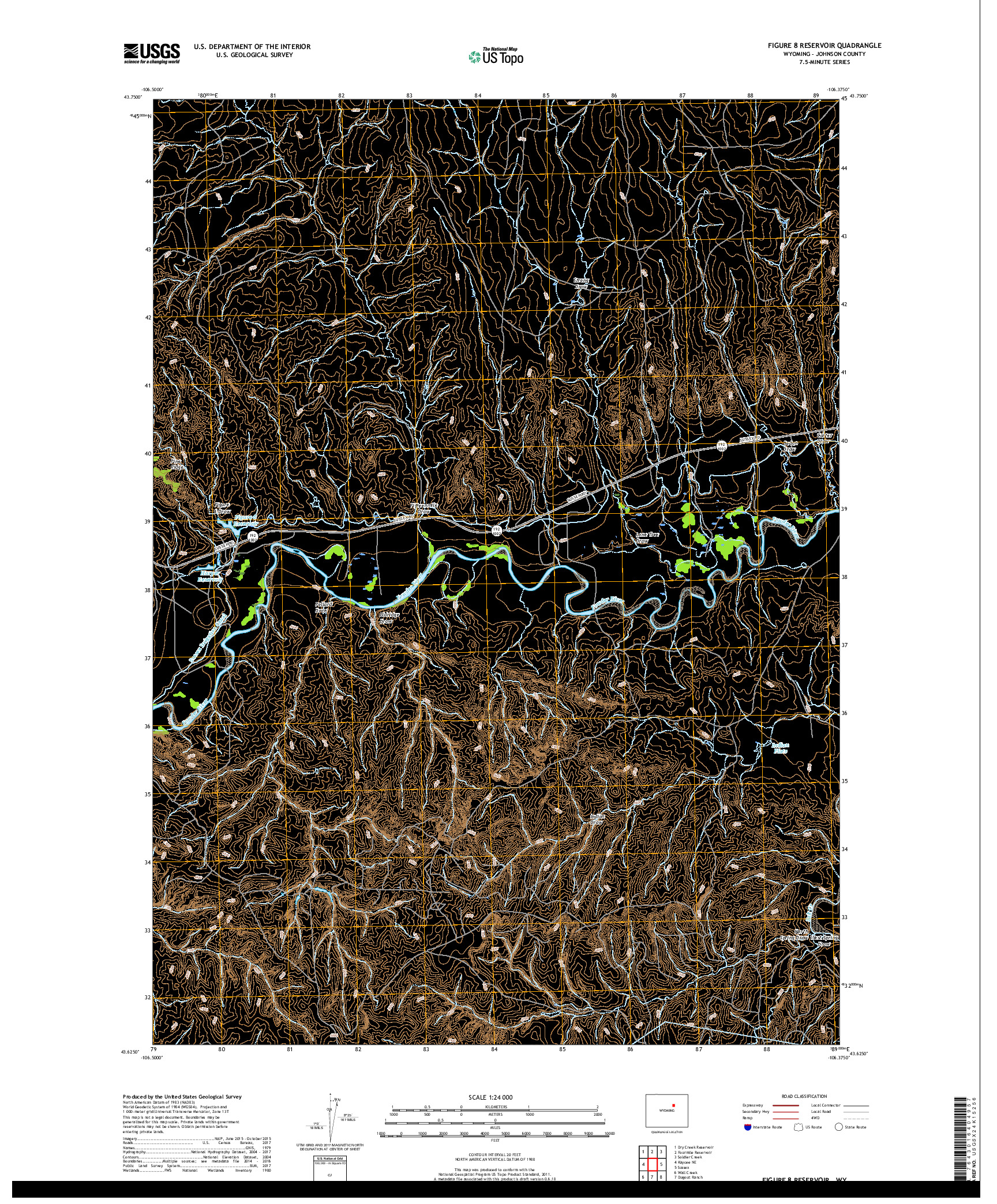 USGS US TOPO 7.5-MINUTE MAP FOR FIGURE 8 RESERVOIR, WY 2017