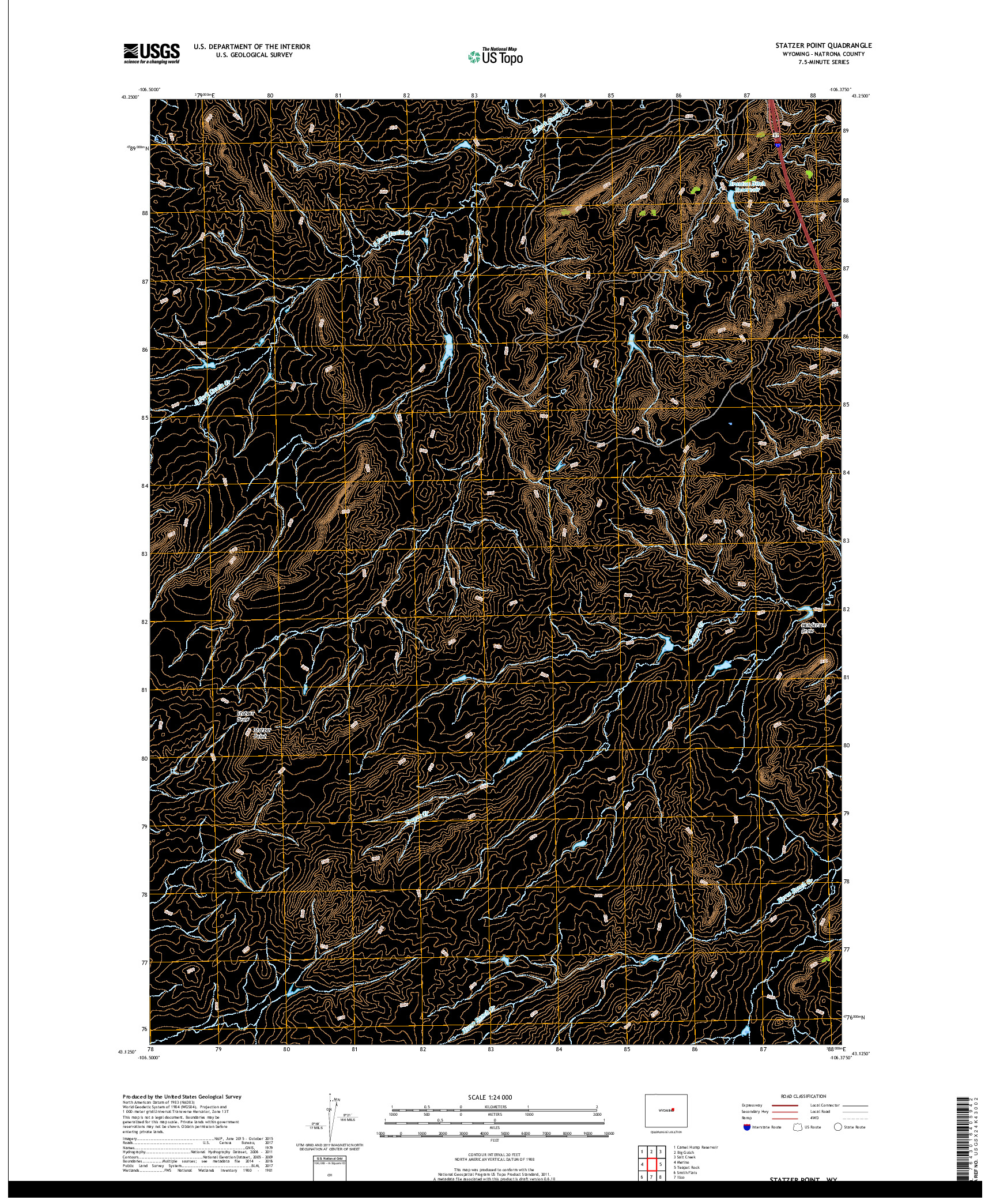 USGS US TOPO 7.5-MINUTE MAP FOR STATZER POINT, WY 2017