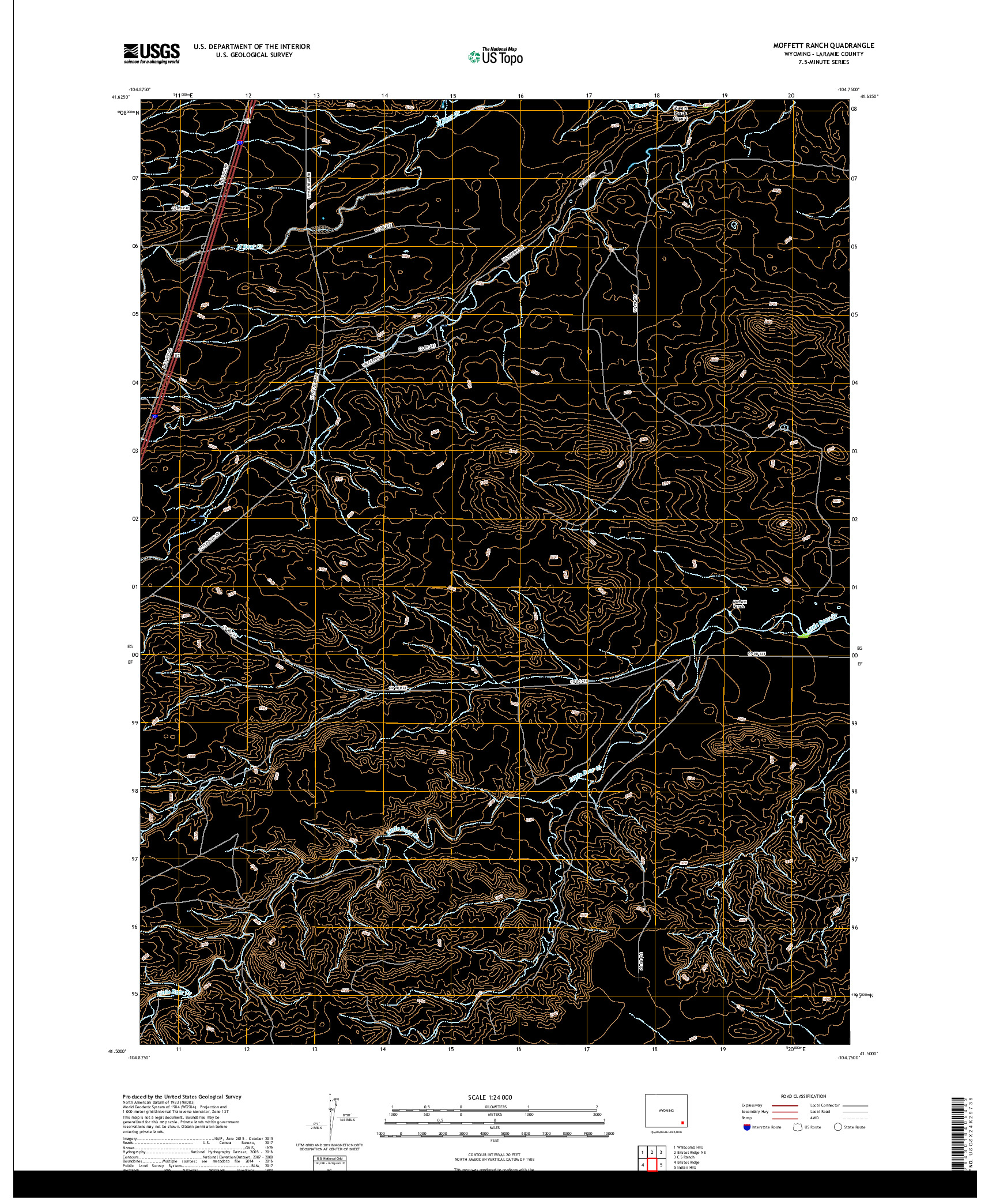 USGS US TOPO 7.5-MINUTE MAP FOR MOFFETT RANCH, WY 2017