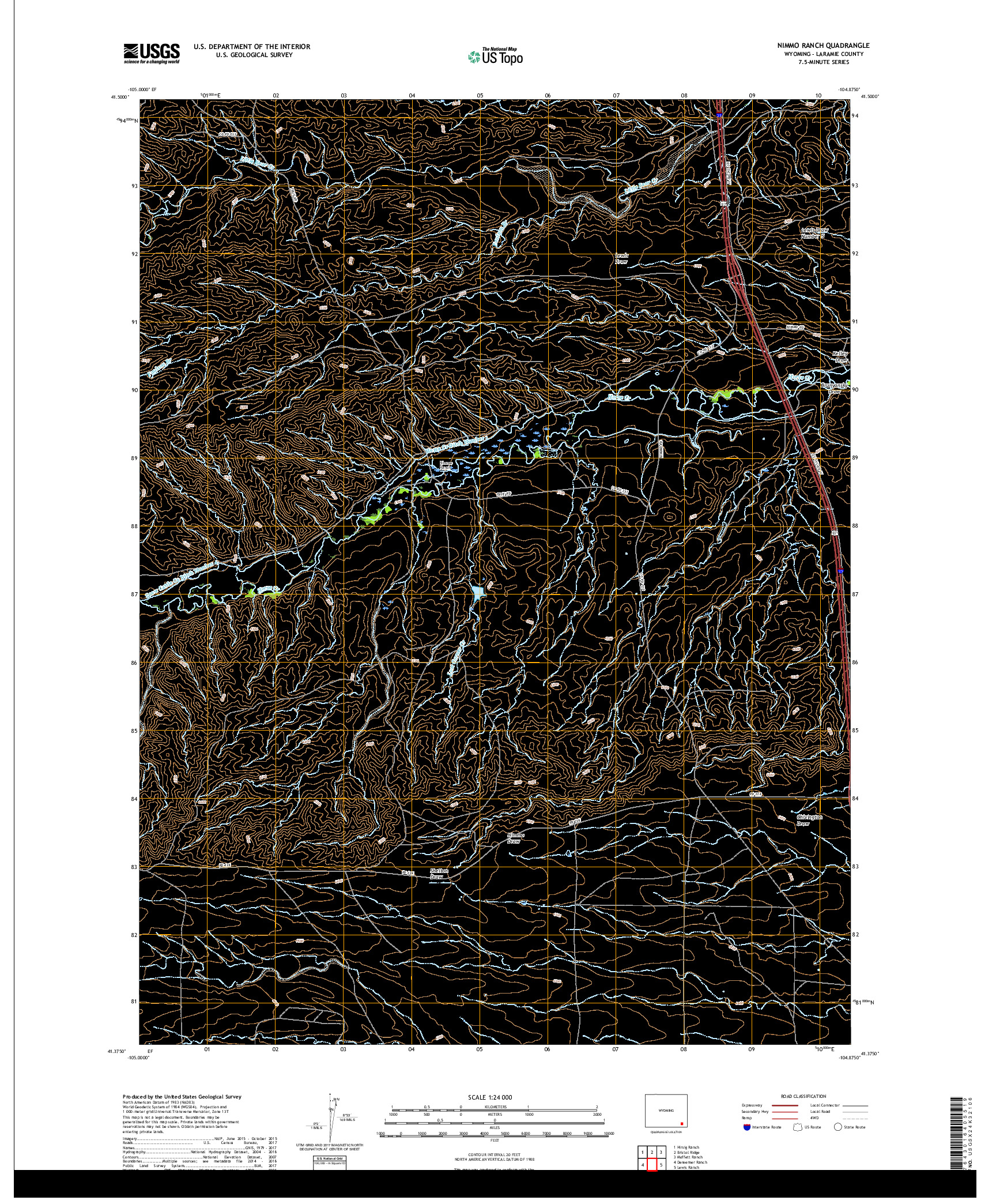 USGS US TOPO 7.5-MINUTE MAP FOR NIMMO RANCH, WY 2017