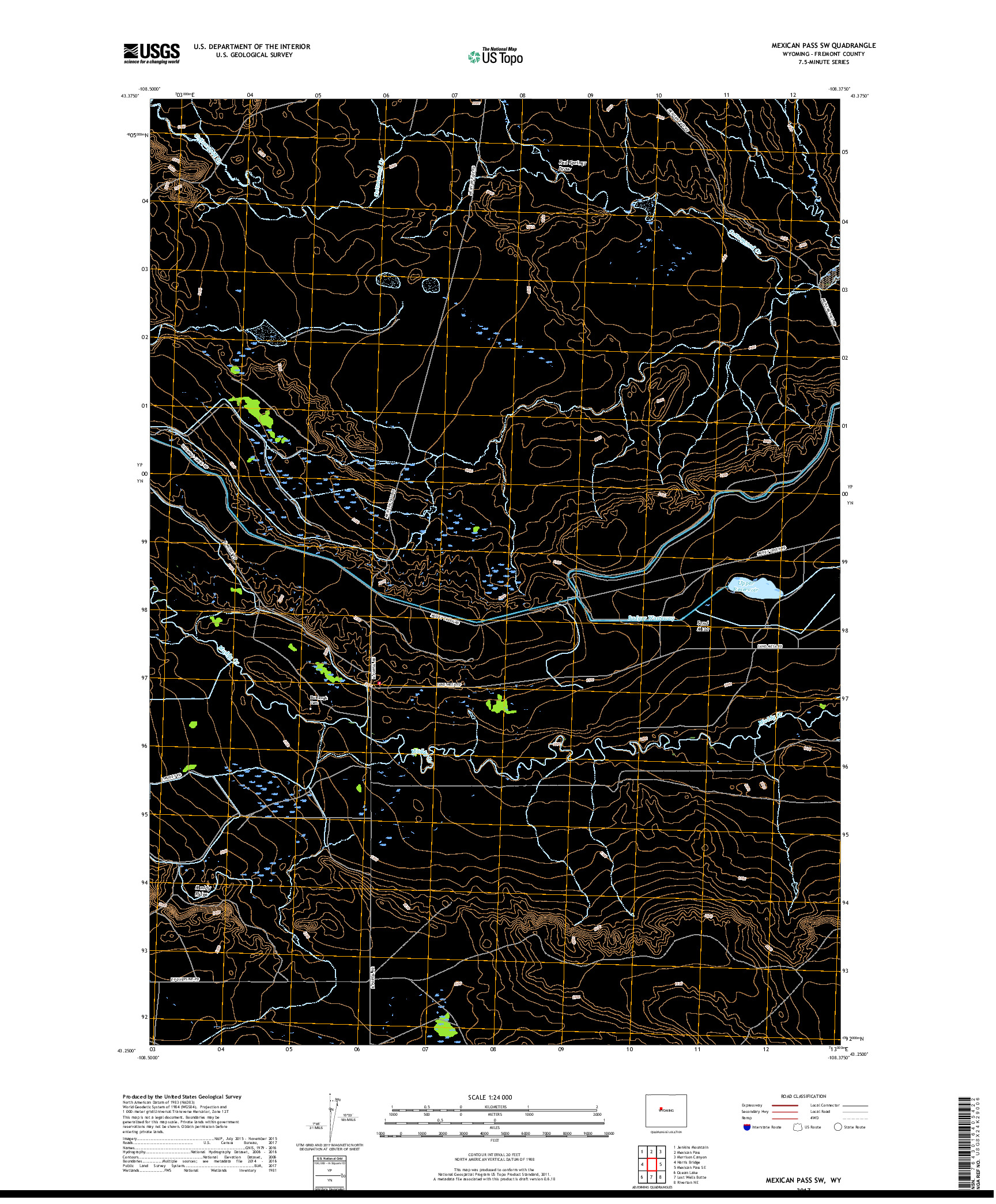 USGS US TOPO 7.5-MINUTE MAP FOR MEXICAN PASS SW, WY 2017