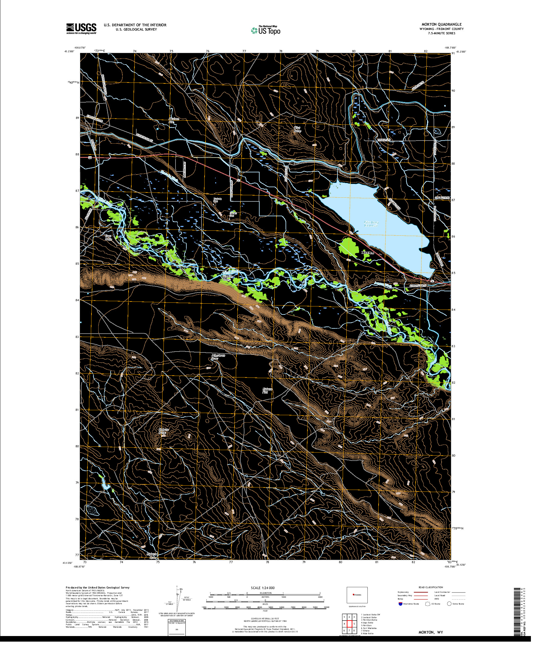 USGS US TOPO 7.5-MINUTE MAP FOR MORTON, WY 2017