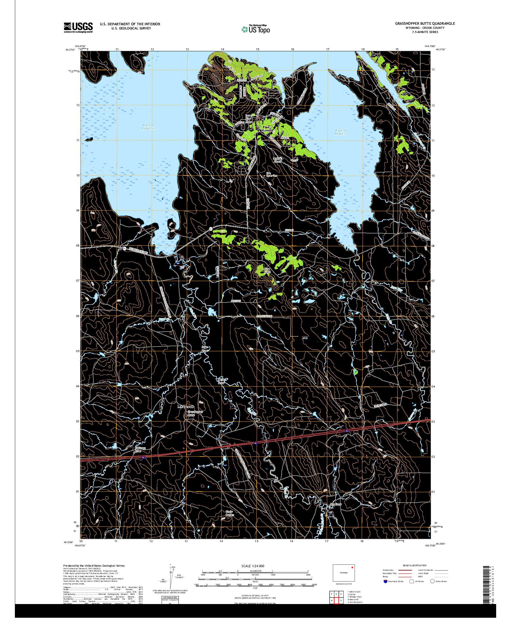 USGS US TOPO 7.5-MINUTE MAP FOR GRASSHOPPER BUTTE, WY 2017