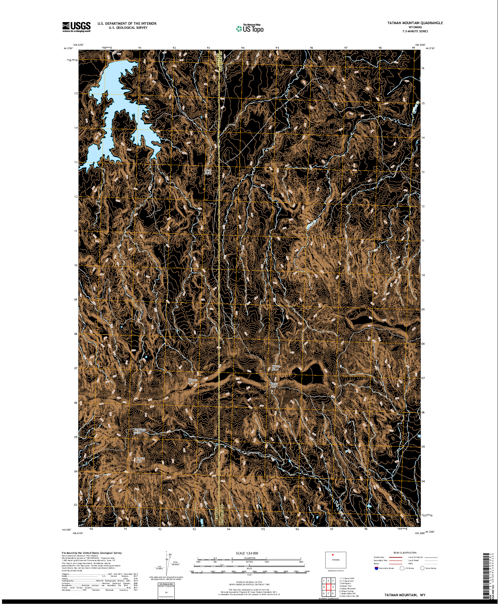 USGS US TOPO 7.5-MINUTE MAP FOR TATMAN MOUNTAIN, WY 2017