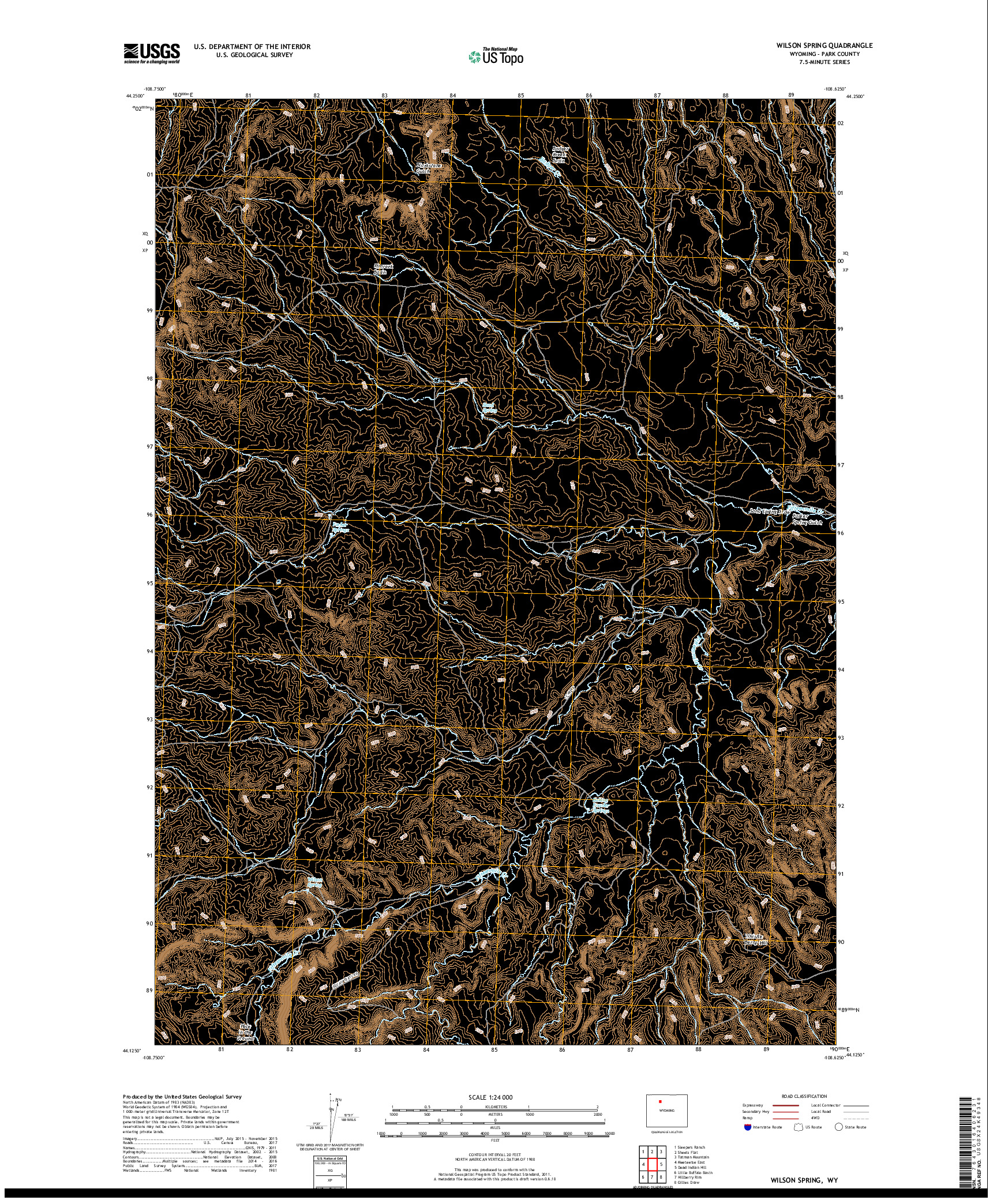 USGS US TOPO 7.5-MINUTE MAP FOR WILSON SPRING, WY 2017