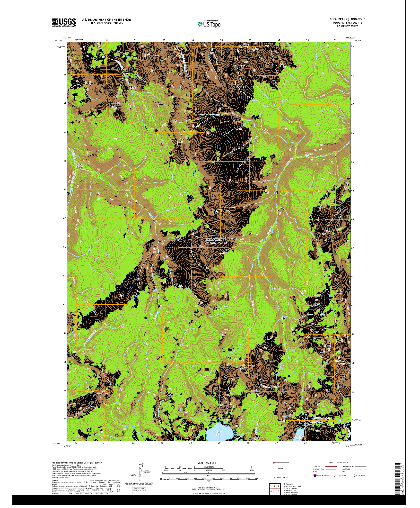 USGS US TOPO 7.5-MINUTE MAP FOR COOK PEAK, WY 2017