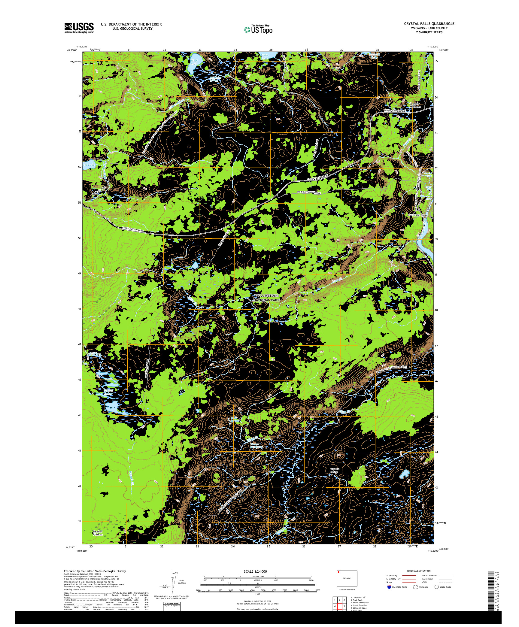 USGS US TOPO 7.5-MINUTE MAP FOR CRYSTAL FALLS, WY 2017