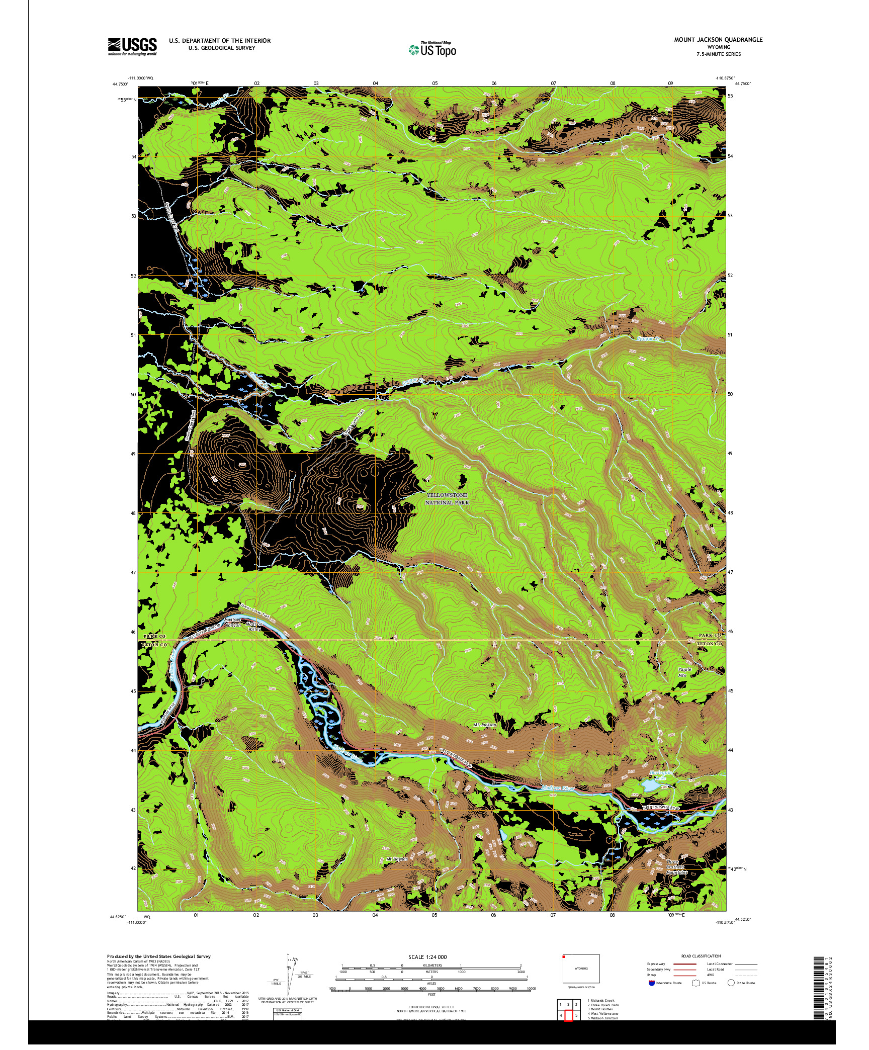 USGS US TOPO 7.5-MINUTE MAP FOR MOUNT JACKSON, WY 2017