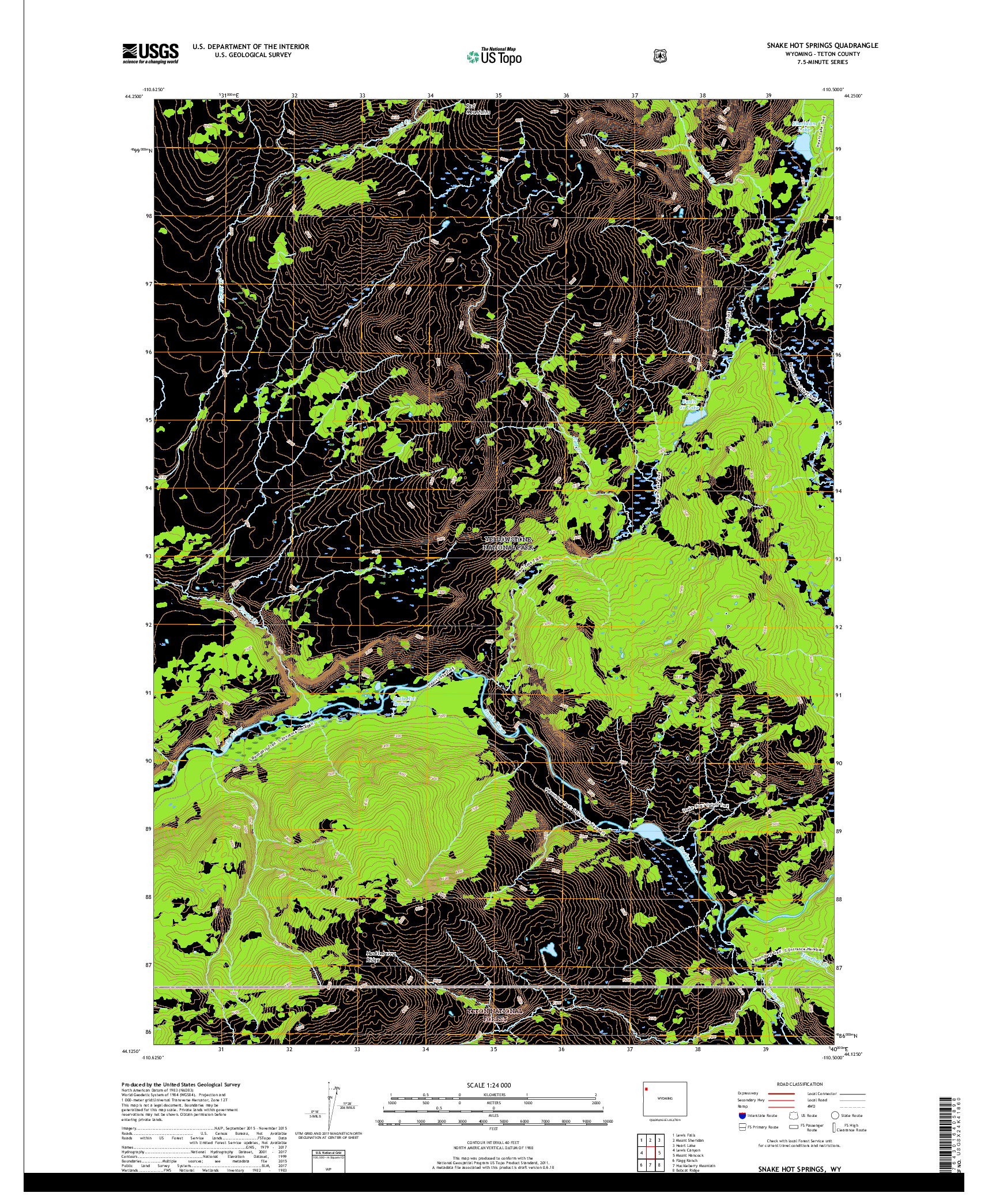 USGS US TOPO 7.5-MINUTE MAP FOR SNAKE HOT SPRINGS, WY 2017