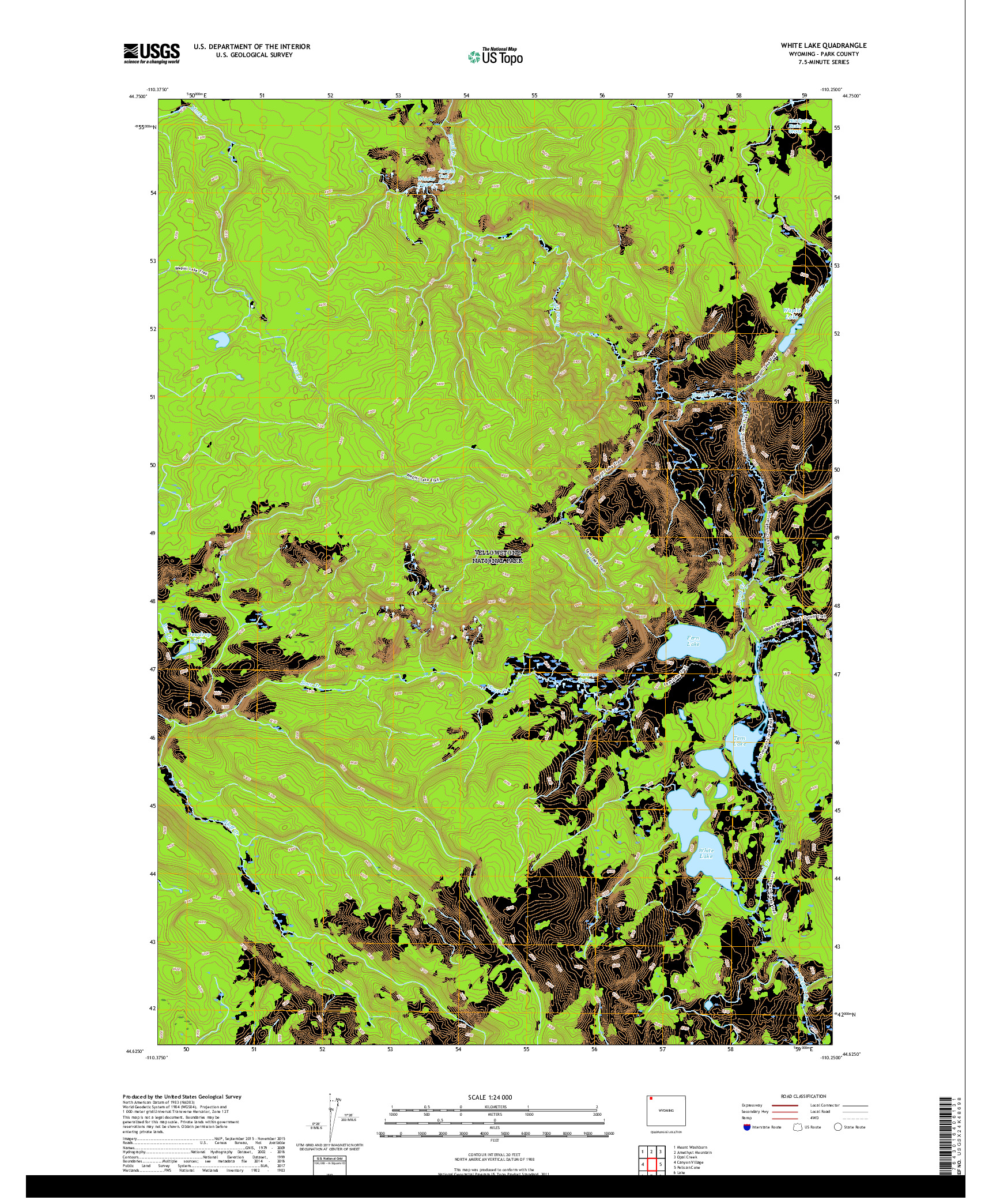 USGS US TOPO 7.5-MINUTE MAP FOR WHITE LAKE, WY 2017