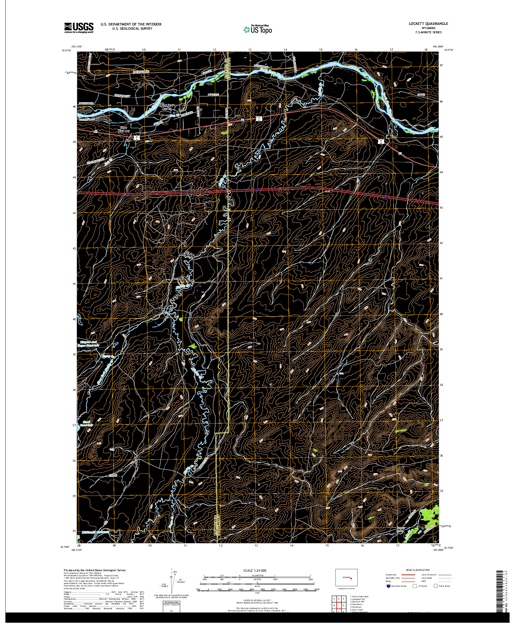 USGS US TOPO 7.5-MINUTE MAP FOR LOCKETT, WY 2017