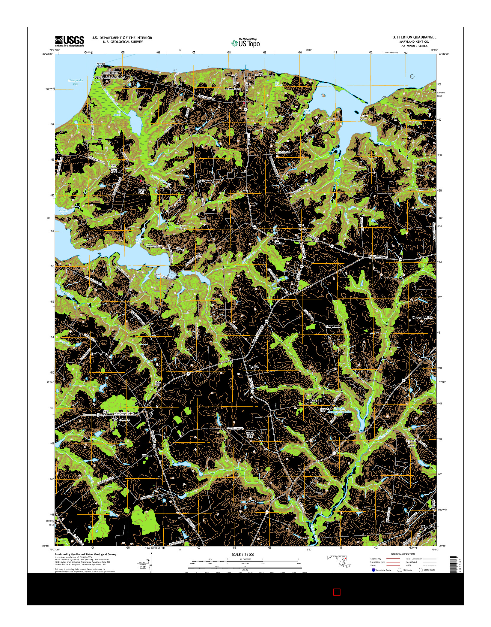 USGS US TOPO 7.5-MINUTE MAP FOR BETTERTON, MD 2017