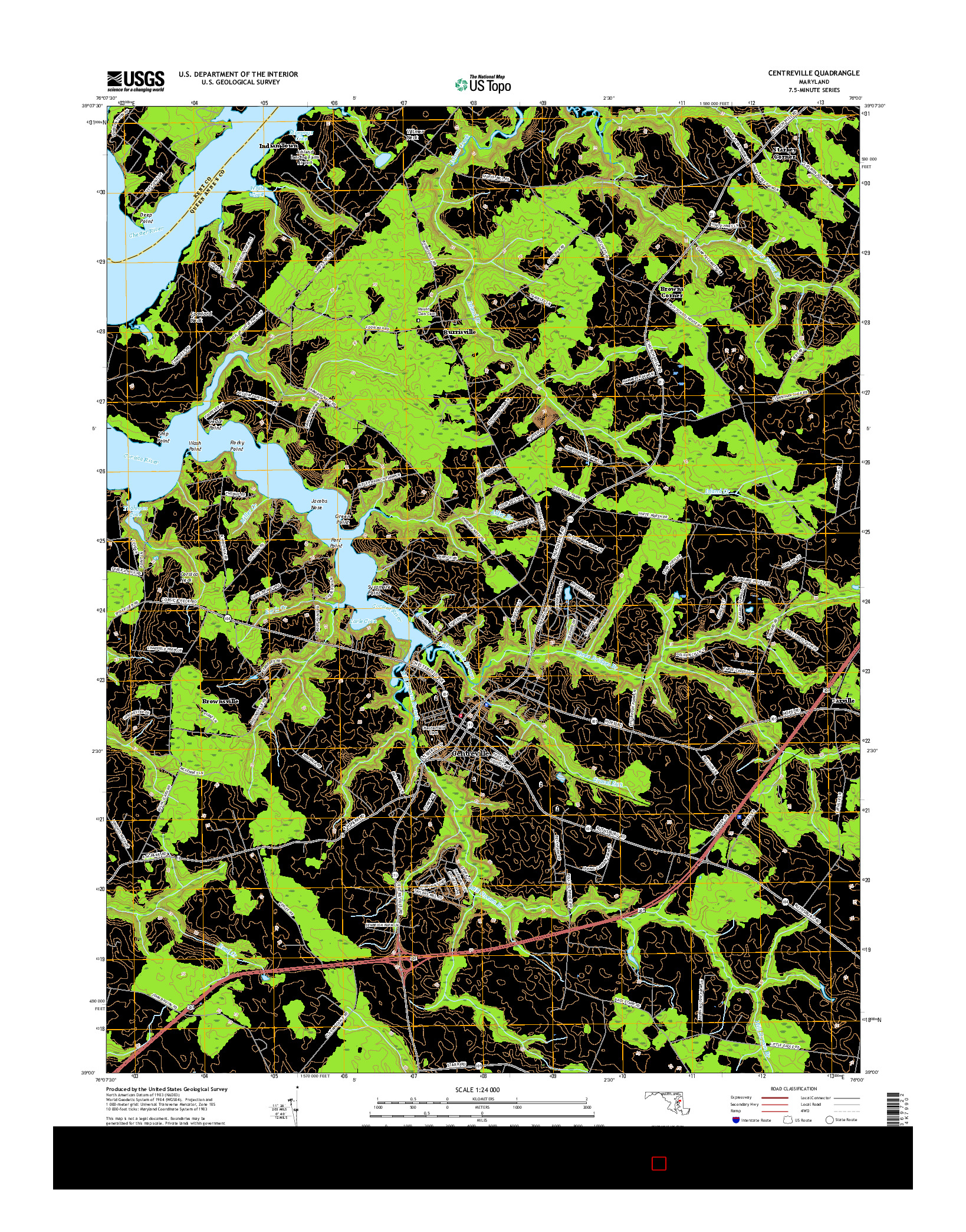USGS US TOPO 7.5-MINUTE MAP FOR CENTREVILLE, MD 2017