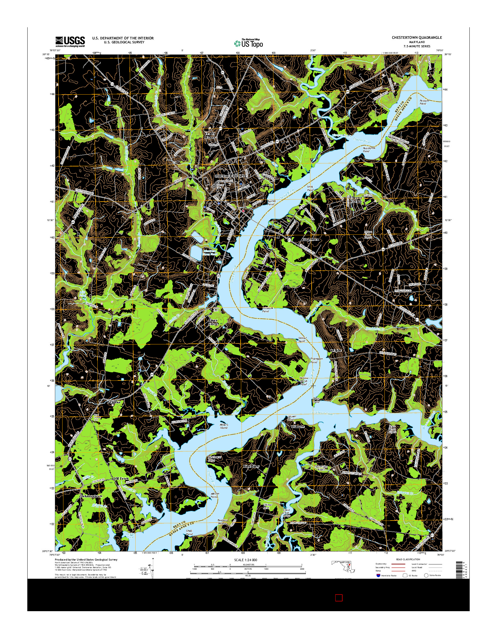 USGS US TOPO 7.5-MINUTE MAP FOR CHESTERTOWN, MD 2017