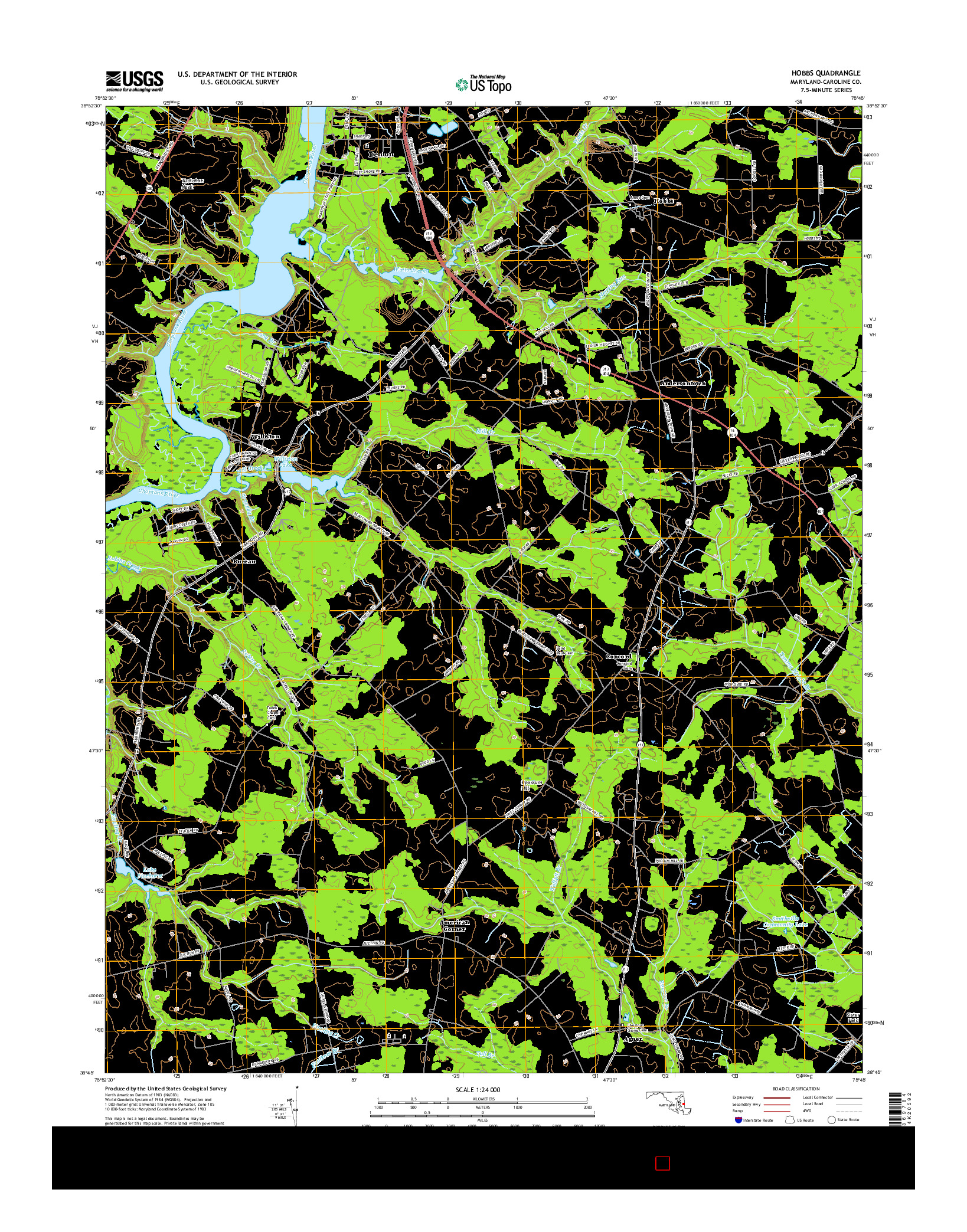 USGS US TOPO 7.5-MINUTE MAP FOR HOBBS, MD 2017