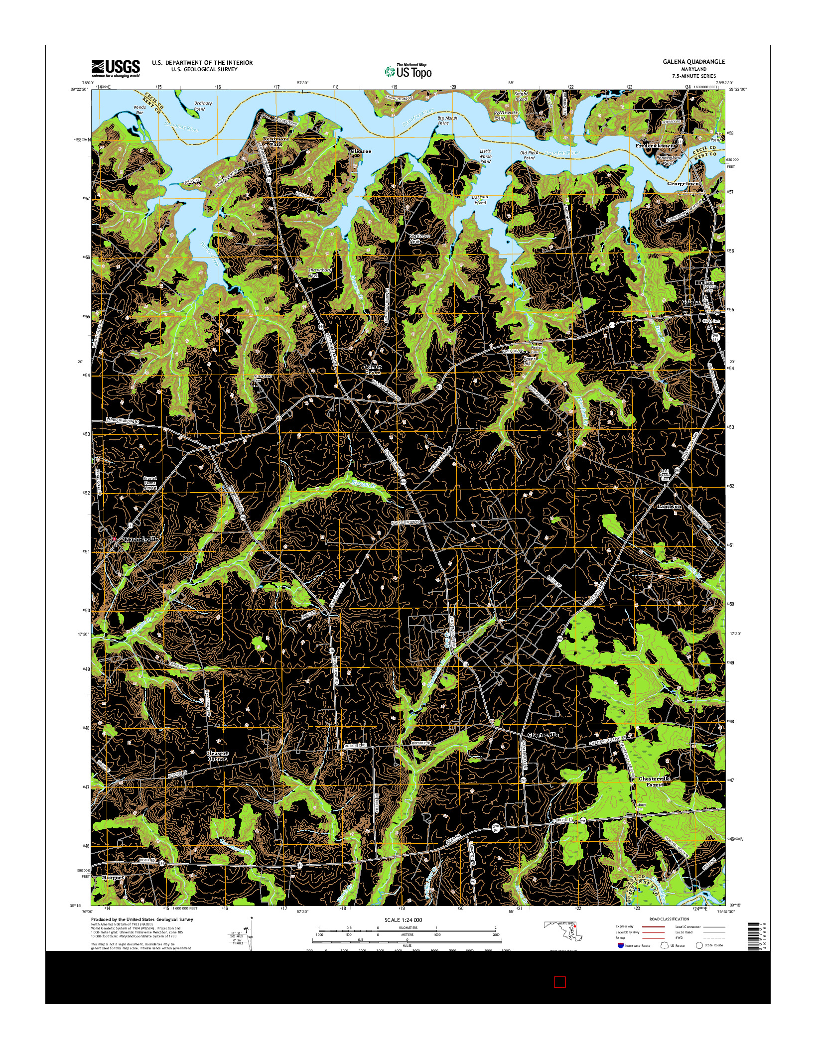 USGS US TOPO 7.5-MINUTE MAP FOR GALENA, MD 2017