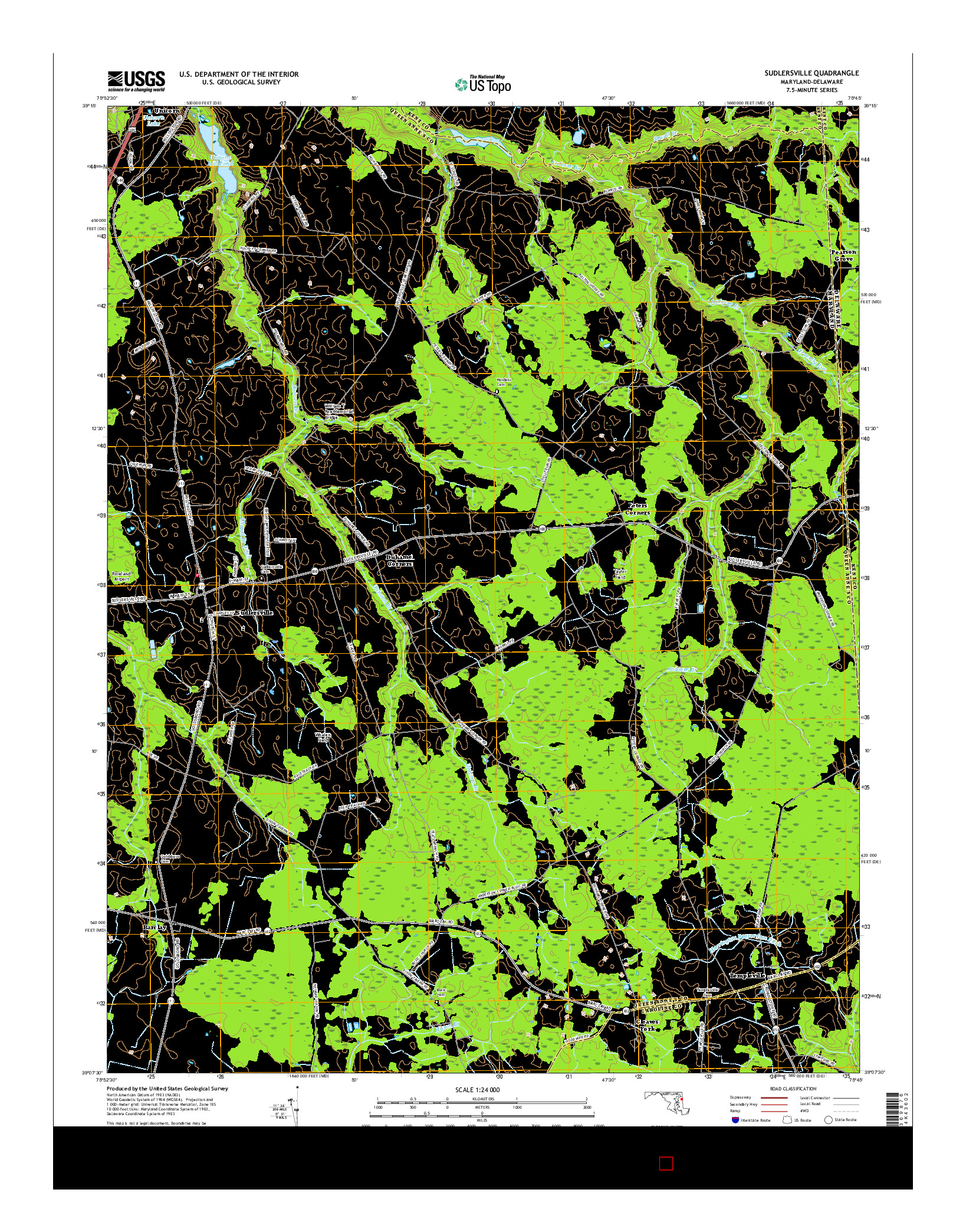 USGS US TOPO 7.5-MINUTE MAP FOR SUDLERSVILLE, MD-DE 2017