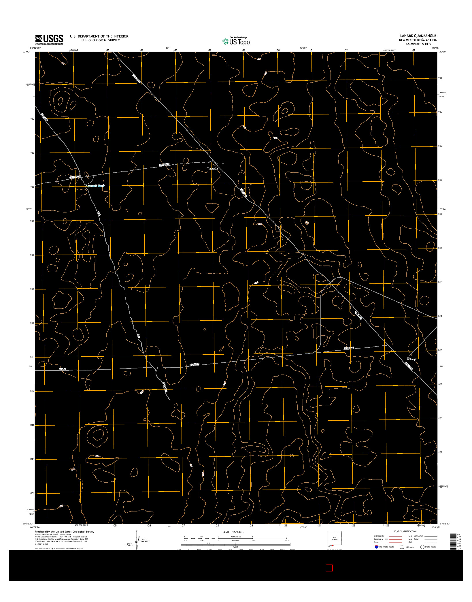 USGS US TOPO 7.5-MINUTE MAP FOR LANARK, NM 2017