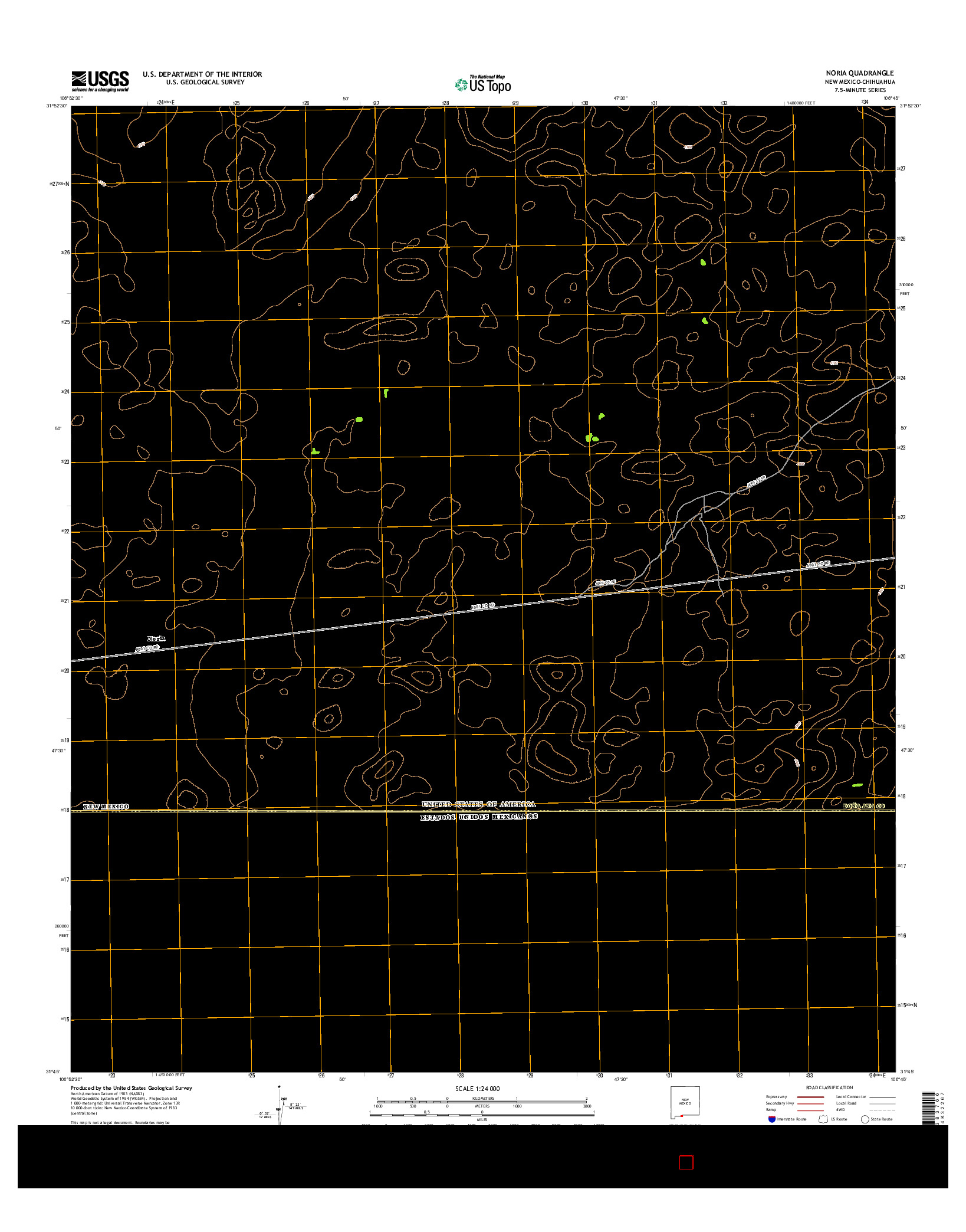 USGS US TOPO 7.5-MINUTE MAP FOR NORIA, NM-CHH 2017