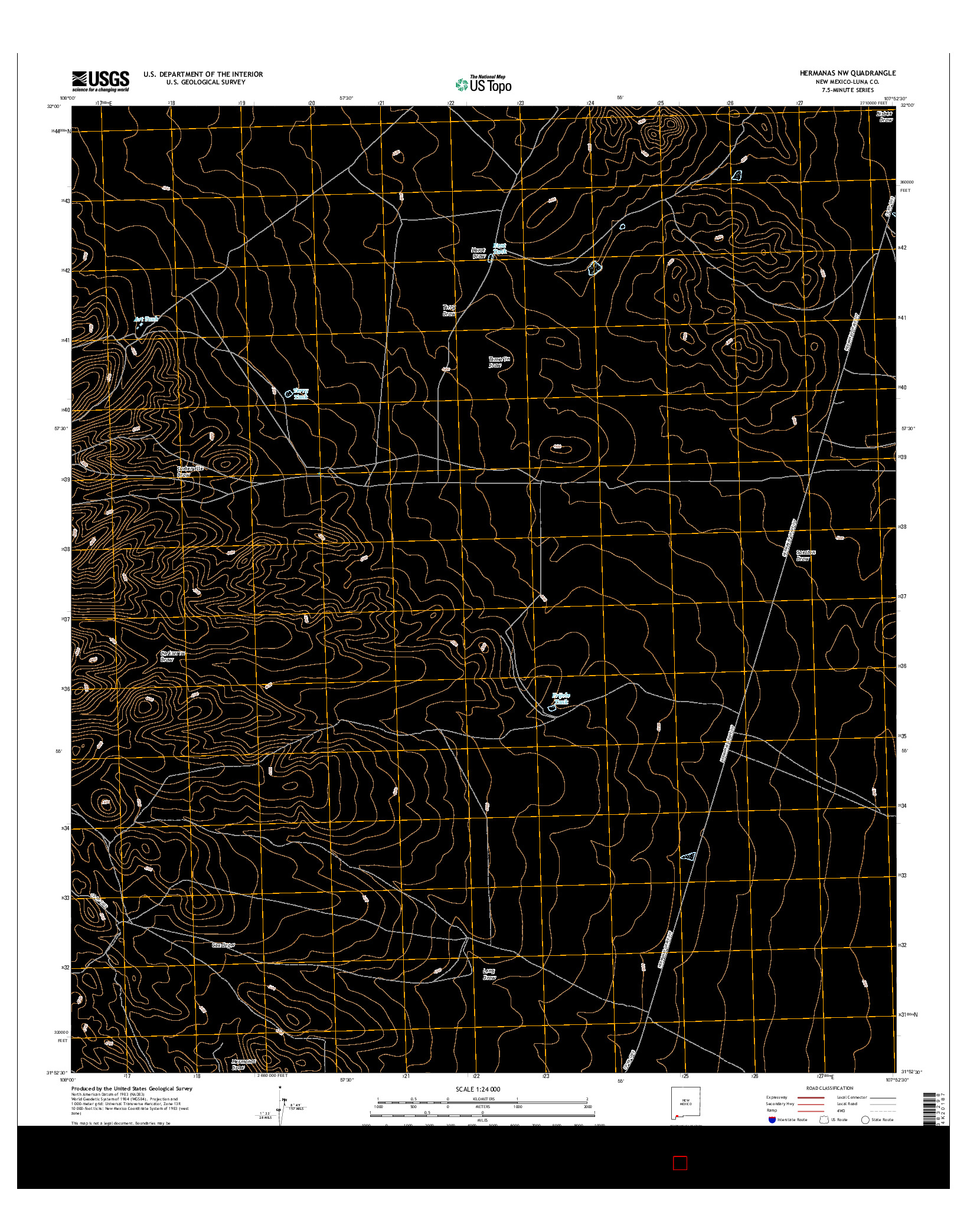 USGS US TOPO 7.5-MINUTE MAP FOR HERMANAS NW, NM 2017