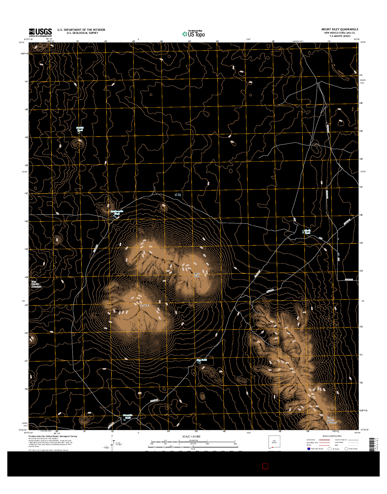 USGS US TOPO 7.5-MINUTE MAP FOR MOUNT RILEY, NM 2017