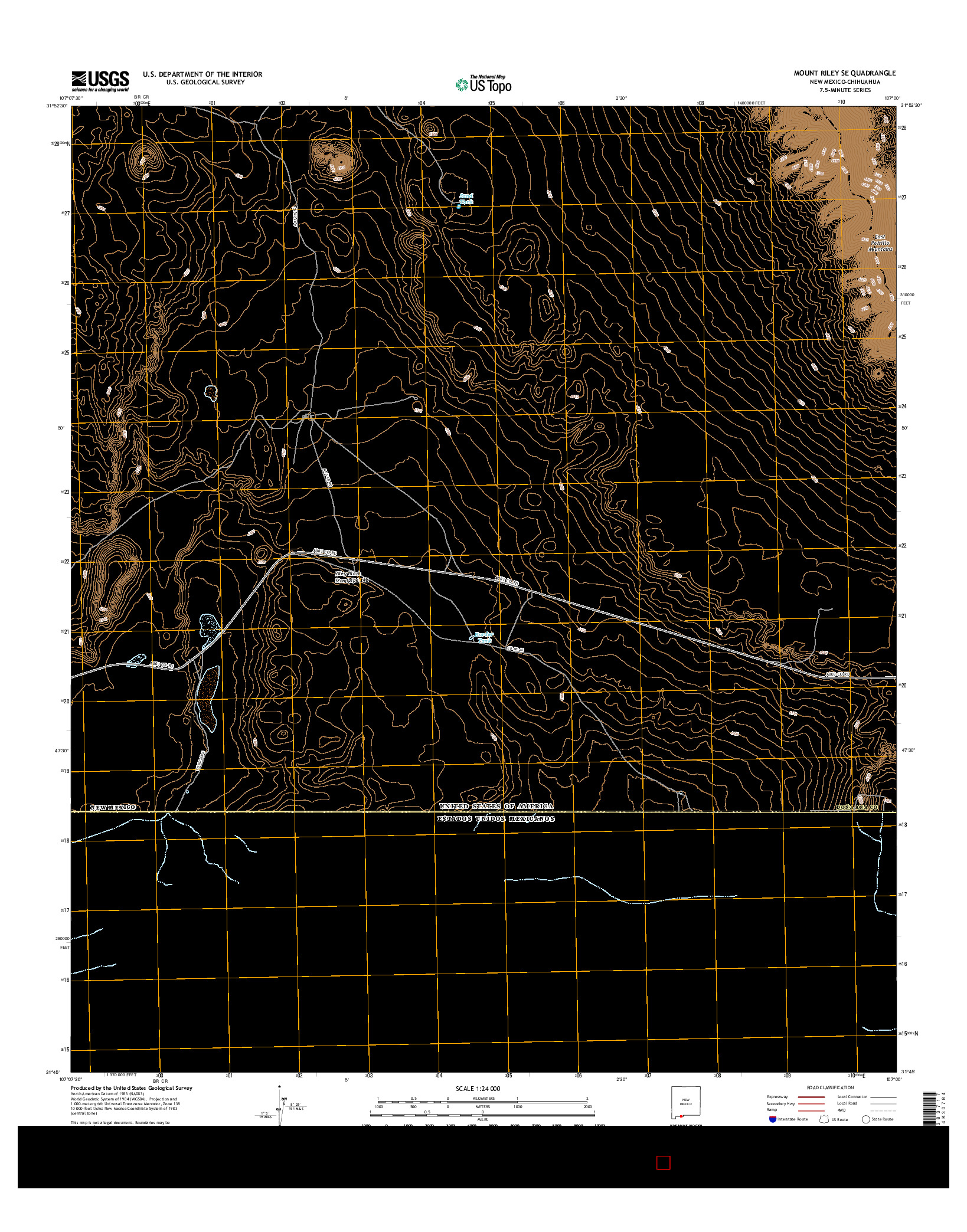 USGS US TOPO 7.5-MINUTE MAP FOR MOUNT RILEY SE, NM-CHH 2017